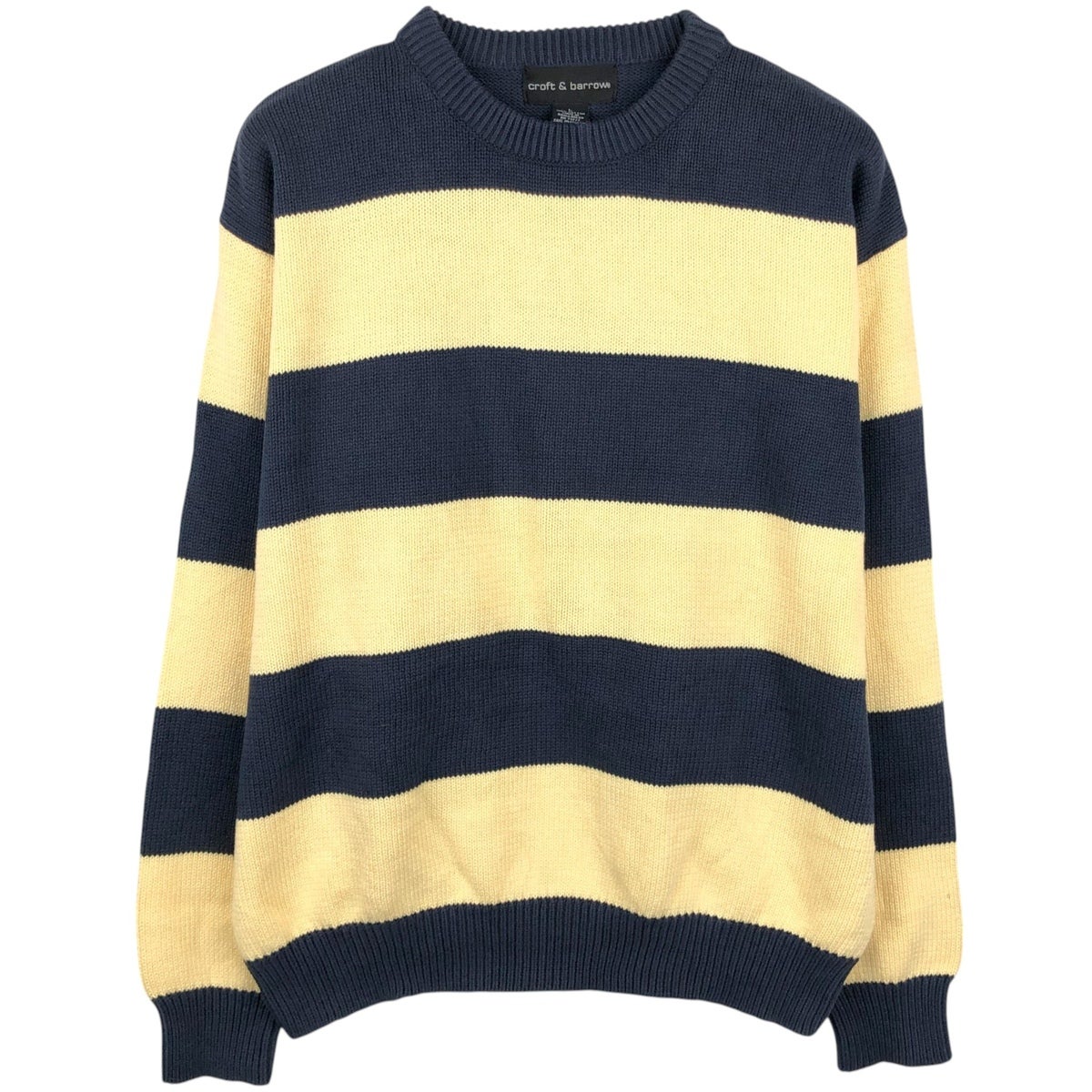 古着 Northwest Territory ボーダー柄 ヘンリーネック アクリルニット