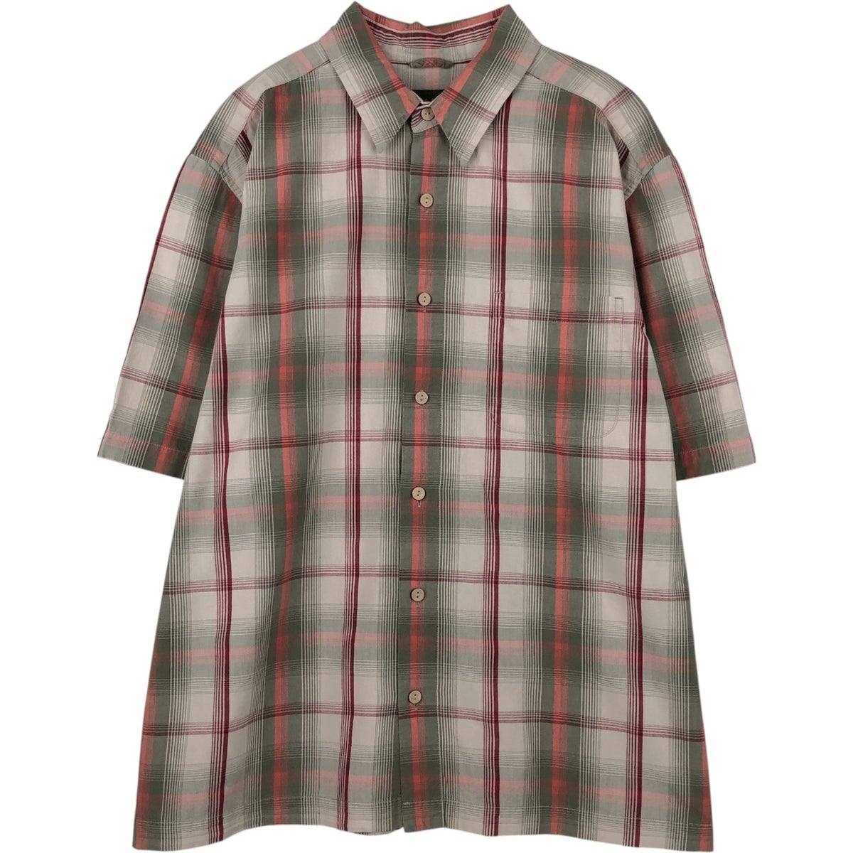 古着 エディーバウアー Eddie Bauer シャンブレー 半袖 リネンシャツ