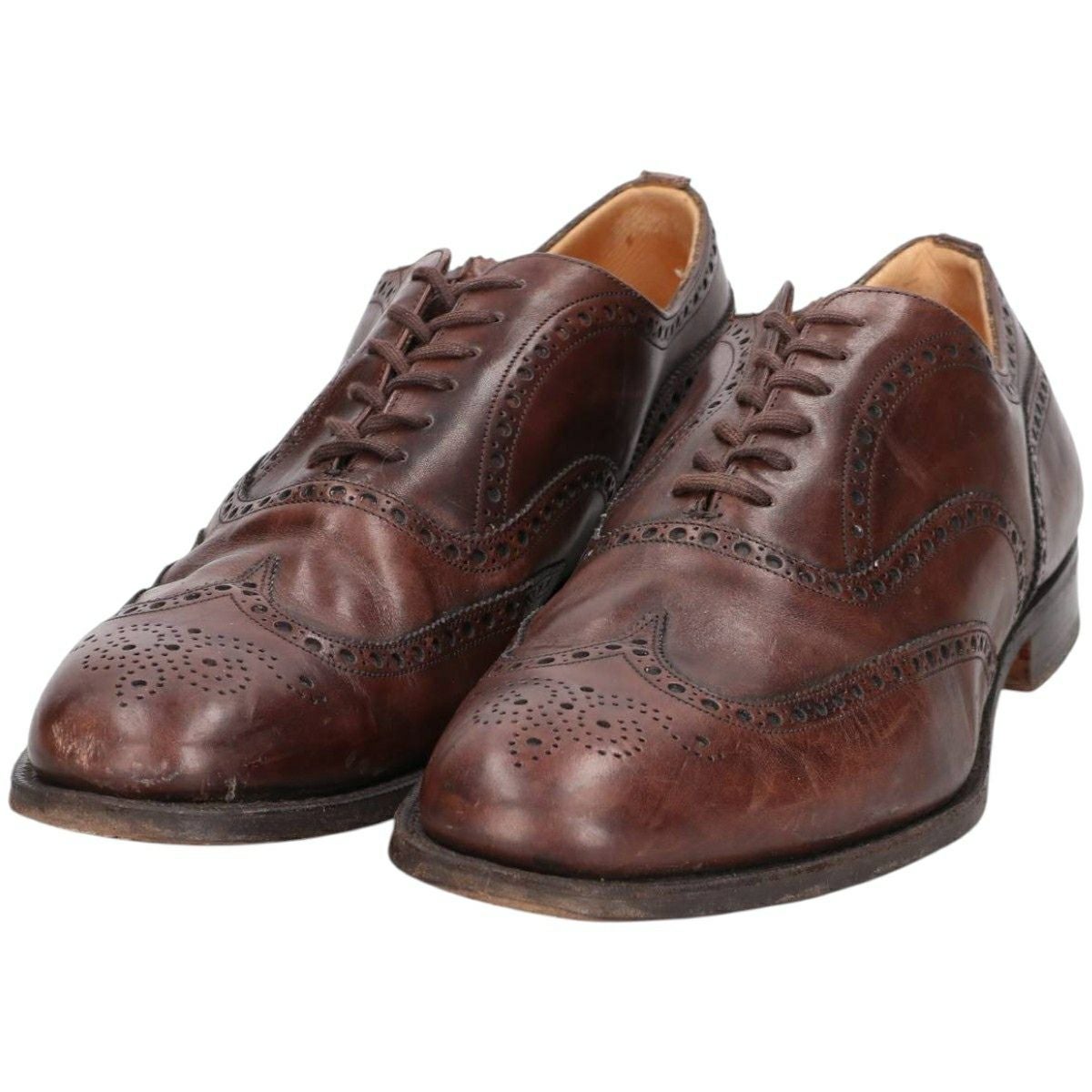 古着 ローク Loake フルブローグ ウイングチップシューズ 英国製