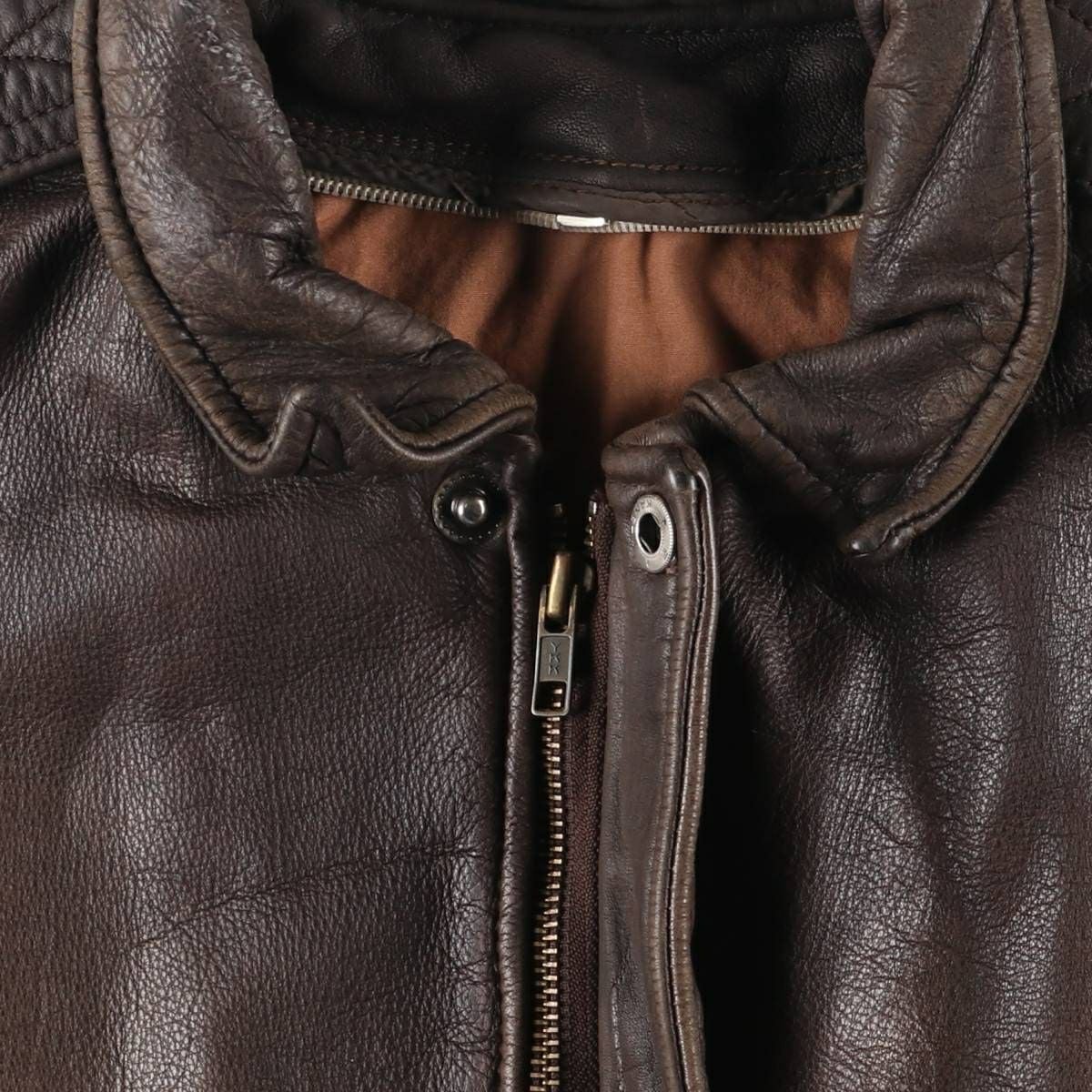 古着 シェビニオン CHEVIGNON レザーフライトジャケット メンズL相当