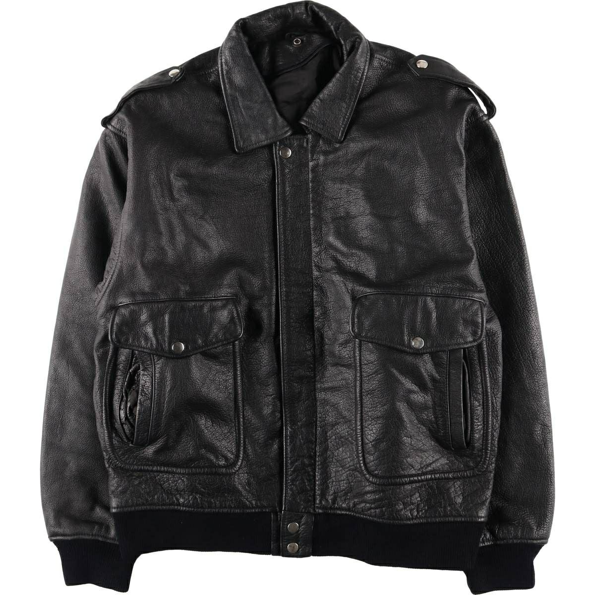 古着 ROUNDTREE＆YORKE A-2タイプ 中綿入り レザーフライトジャケット