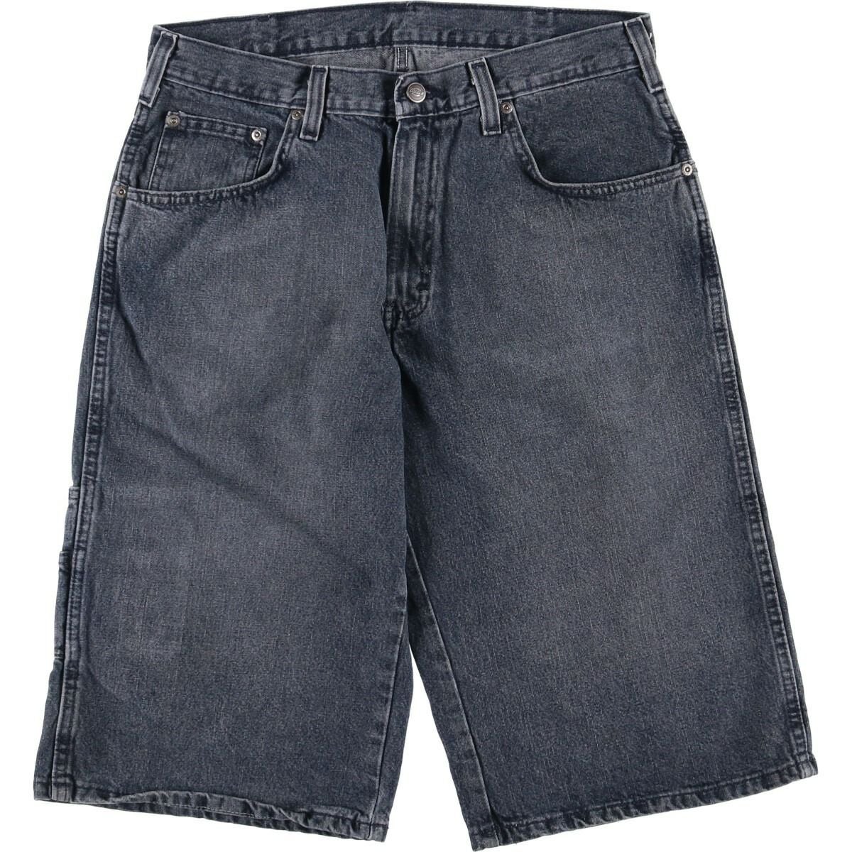 古着 ディッキーズ Dickies ブラックデニムショーツ ハーフパンツ