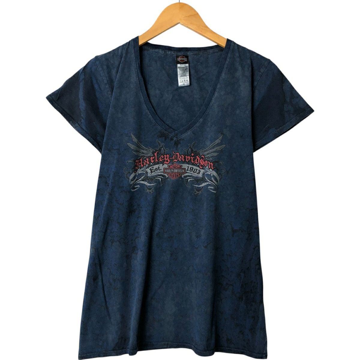 Harley Davidson - 古着 00年代 ハーレーダビッドソン Harley-Davidson Vネック スタッズ付き モーターサイクル バイクTシャツ レディースS相当 /eaa565095 古着 00年代 ハーレーダビッドソン Harley-Davidson Vネック スタッズ