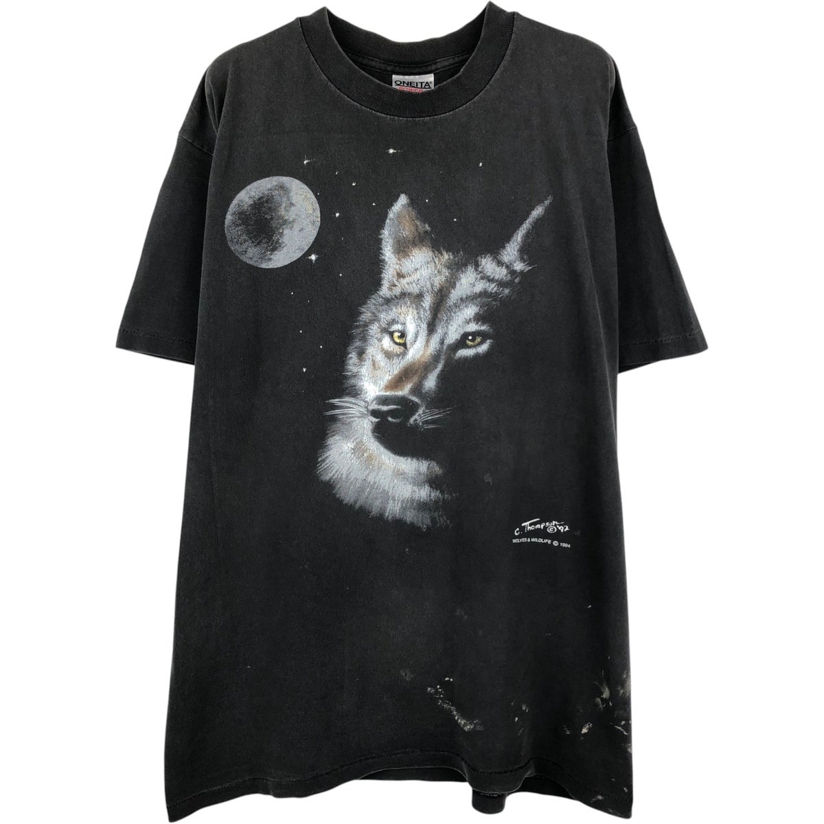 オニータ アニマルTシャツ シングル 犬 古着 90s USA XL 20163 古着 90年代 オニータ ONEITA POWER-T CHOCOLATE LAB チョコレートラブ