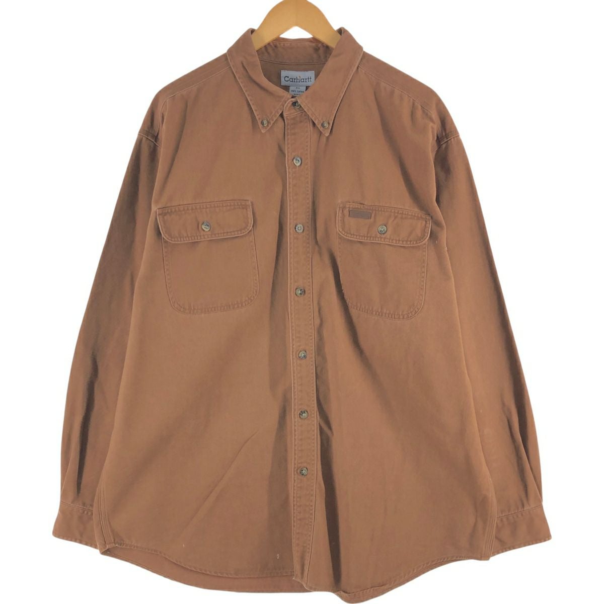 古着 カーハート Carhartt ボタンダウン 半袖 ワークシャツ メンズM