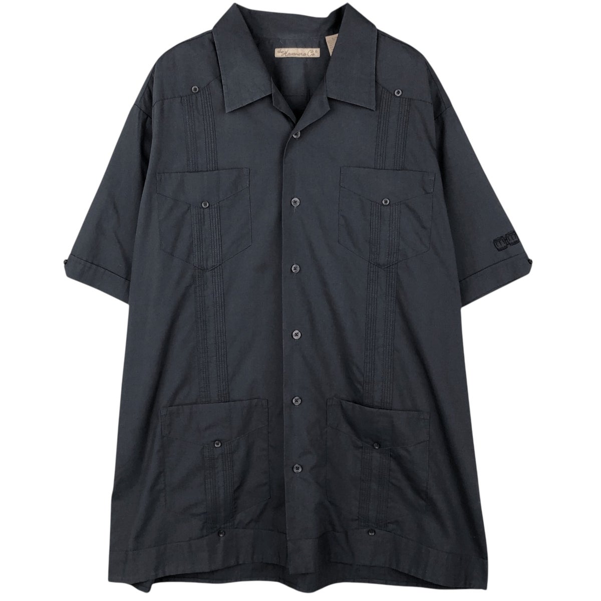 00s THE HAVANERA COキューバ 半袖シャツ 黒 ブラック M 古着 The Havanera Co. 半袖 オープンカラー メキシカンシャツ