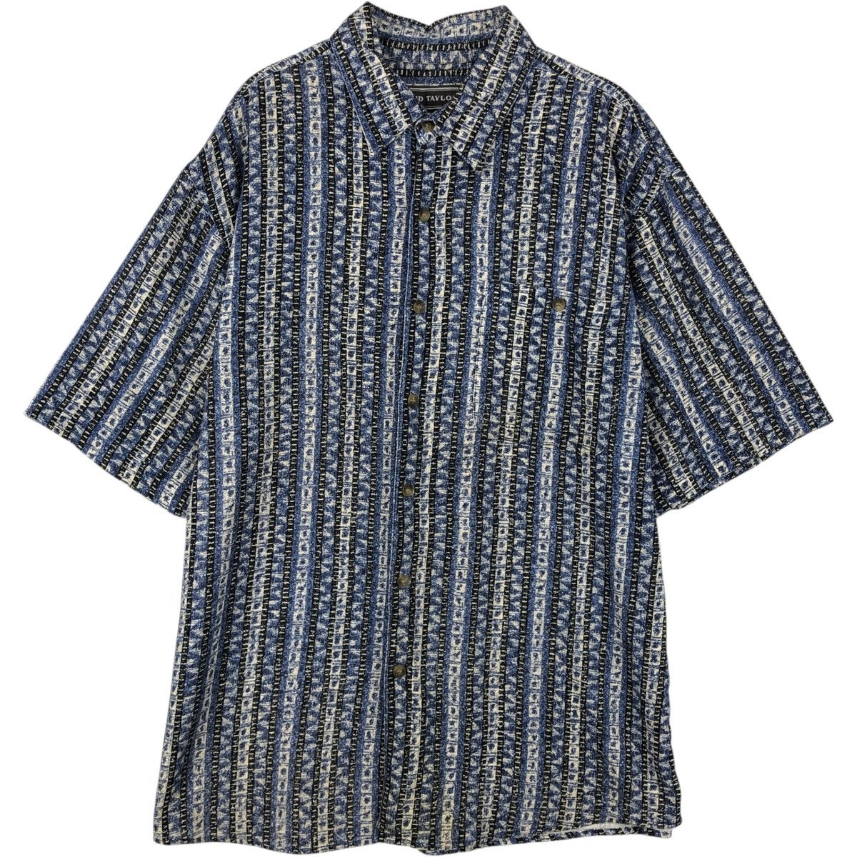 古着 70年代 ヴァンヒューゼン VAN HEUSEN ストライプ柄 半袖 ポリ