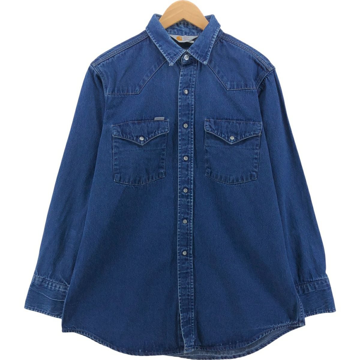 古着 90年代 カーハート Carhartt 長袖 デニム ウエスタンシャツ