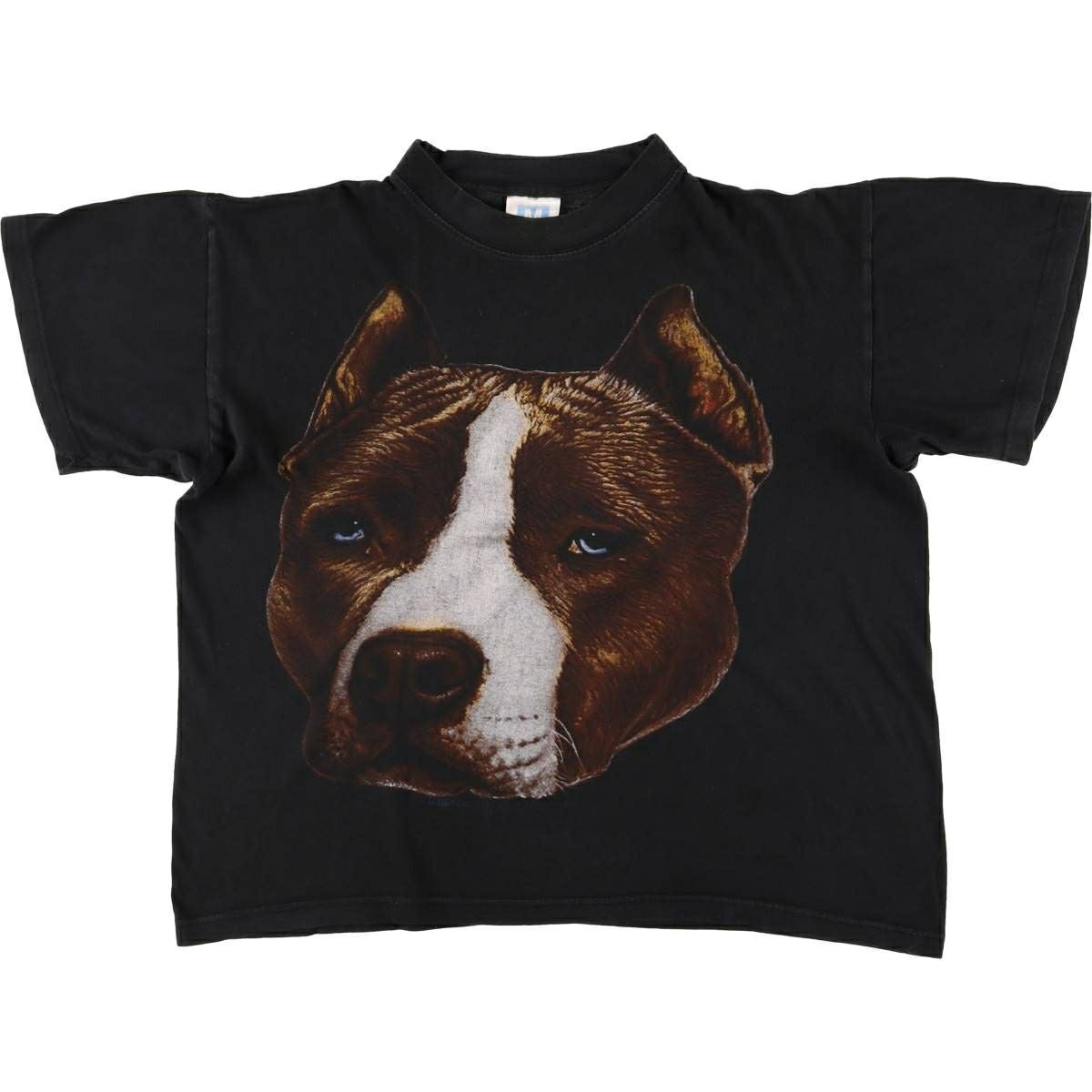 古着 犬柄 モックネック アニマルTシャツ メンズM相当 /eaa567122 古着 犬柄 モックネック アニマルTシャツ メンズM相当 /eaa567122