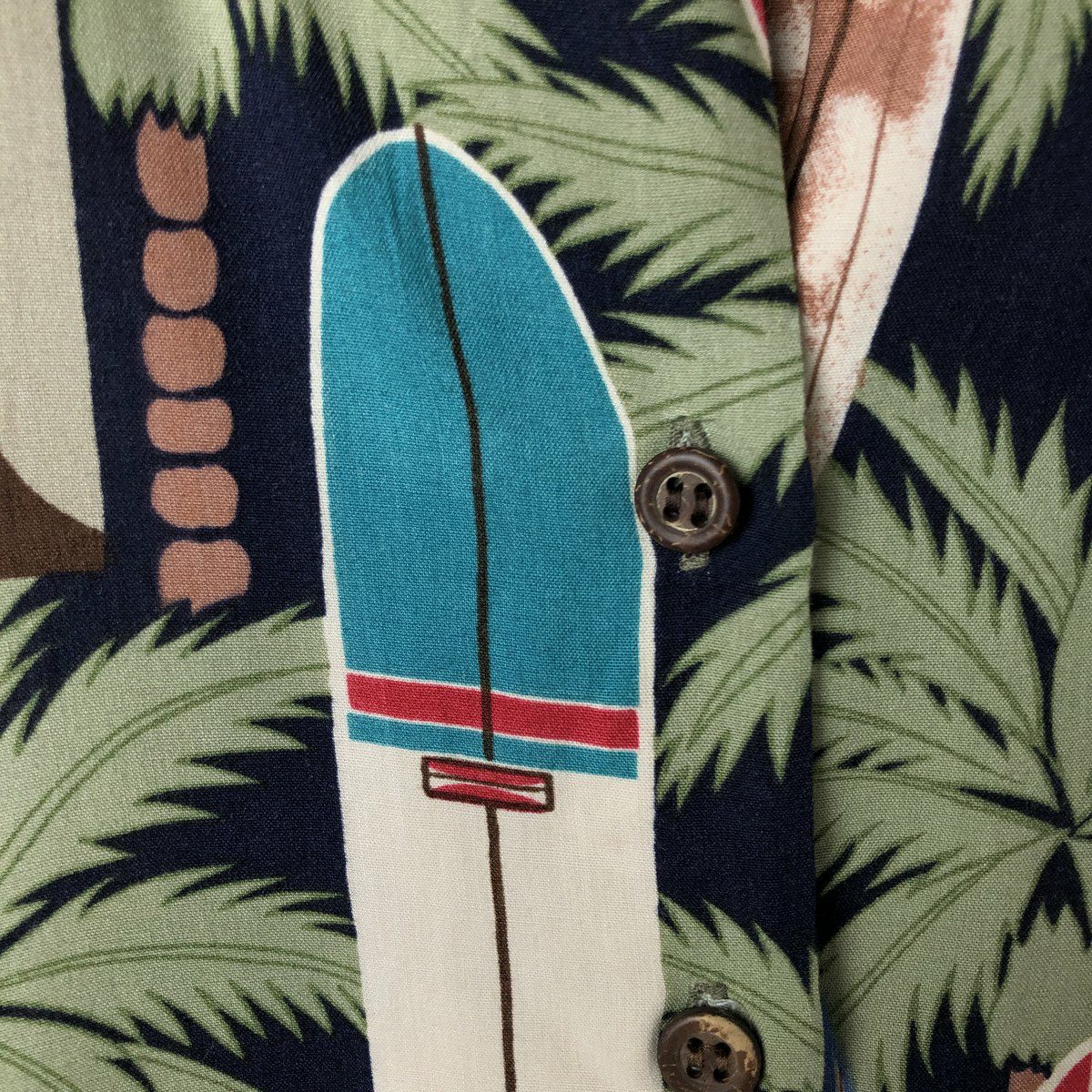 Reyn Spooner レインスプーナー 1980～90s ダイヤモンドヘッドタグ ハワイアンシャツ M Beige/Navy ヴィンテージ 半袖 アロハシャツ 総柄 トップス【中古】【Reyn Spooner】 古着 80～90年代 レインスプーナー REYNSPOONER ダイヤモンドヘッド