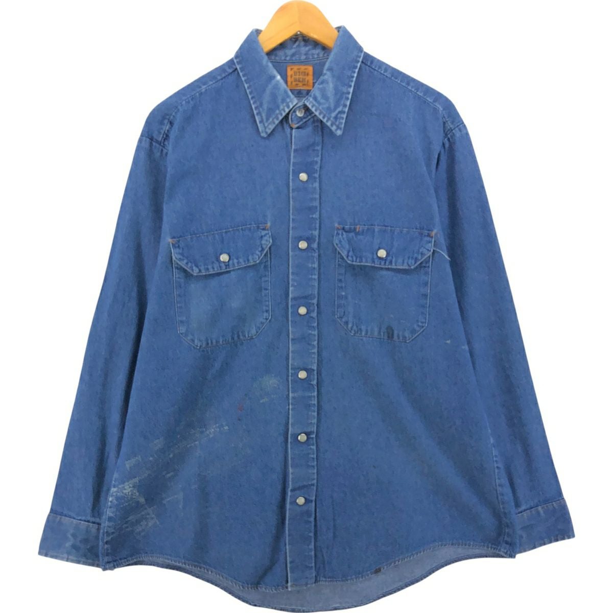 古着 70年代 ビッグマック BIG MAC 長袖 ライトネルシャツ USA製