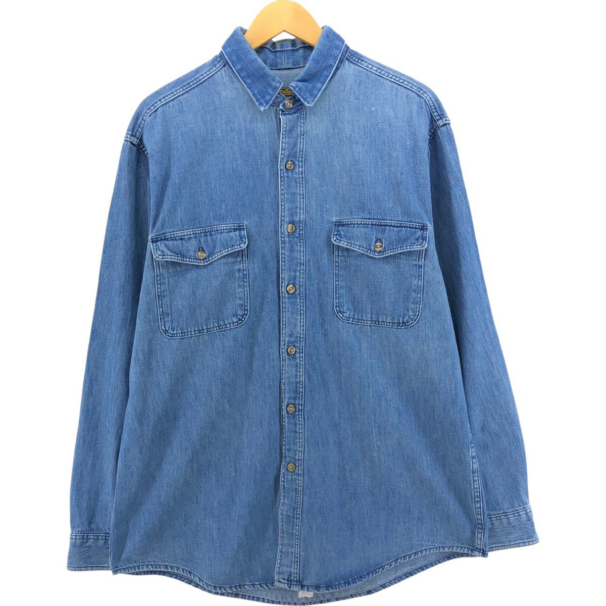 古着 80～90年代 エディーバウアー Eddie Bauer 黒タグ 長袖 デニム