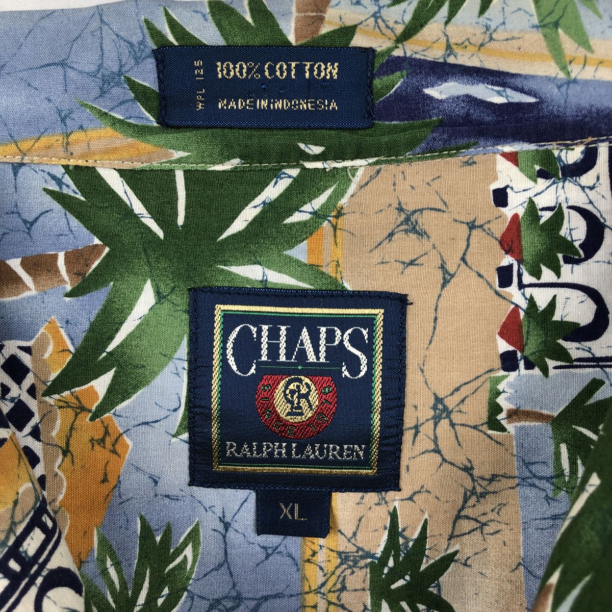 古着 ラルフローレン Ralph Lauren CHAPS チャップス 総柄 オープン