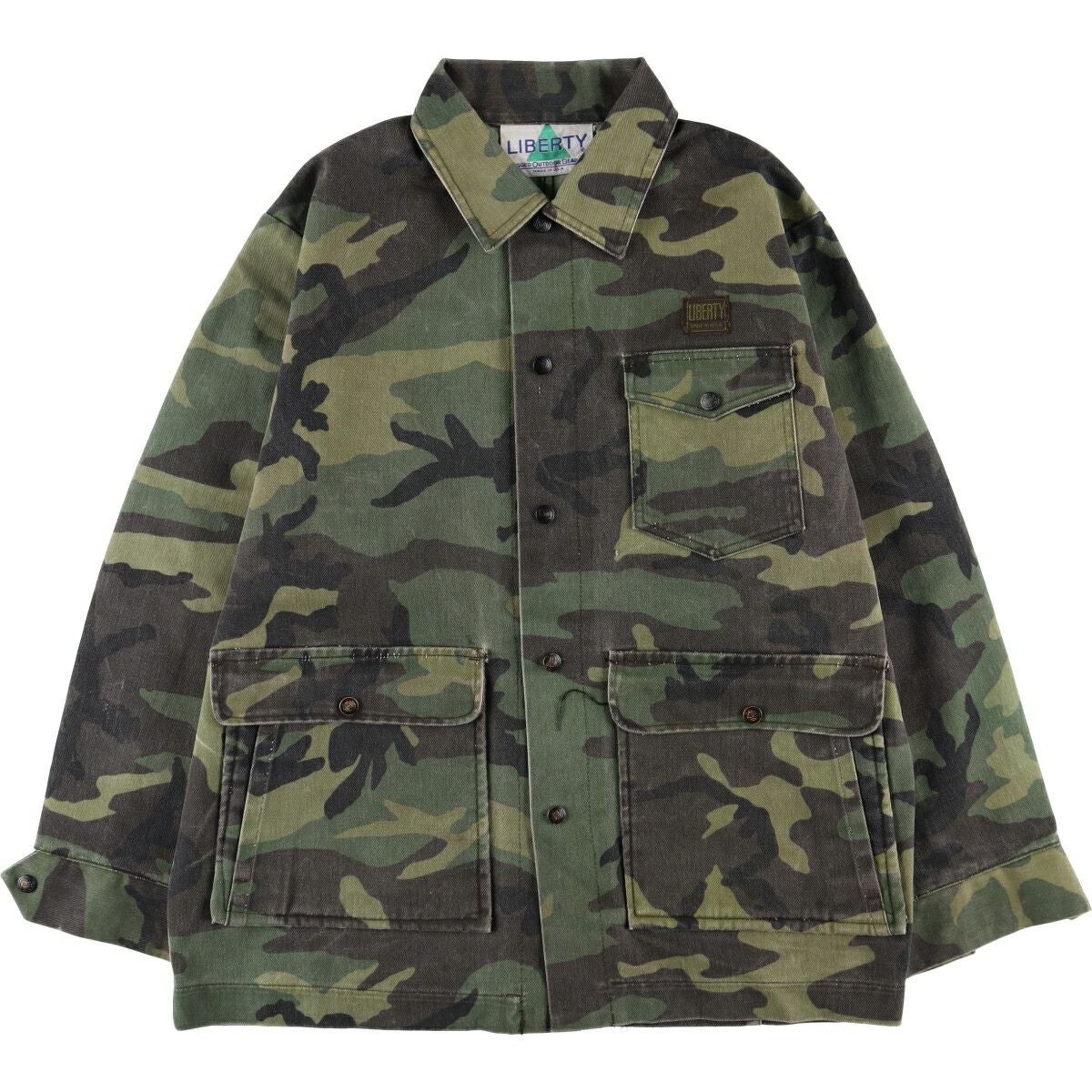 古着 80～90年代 SAFTBAK 迷彩柄 ウッドランドカモ ハンティング