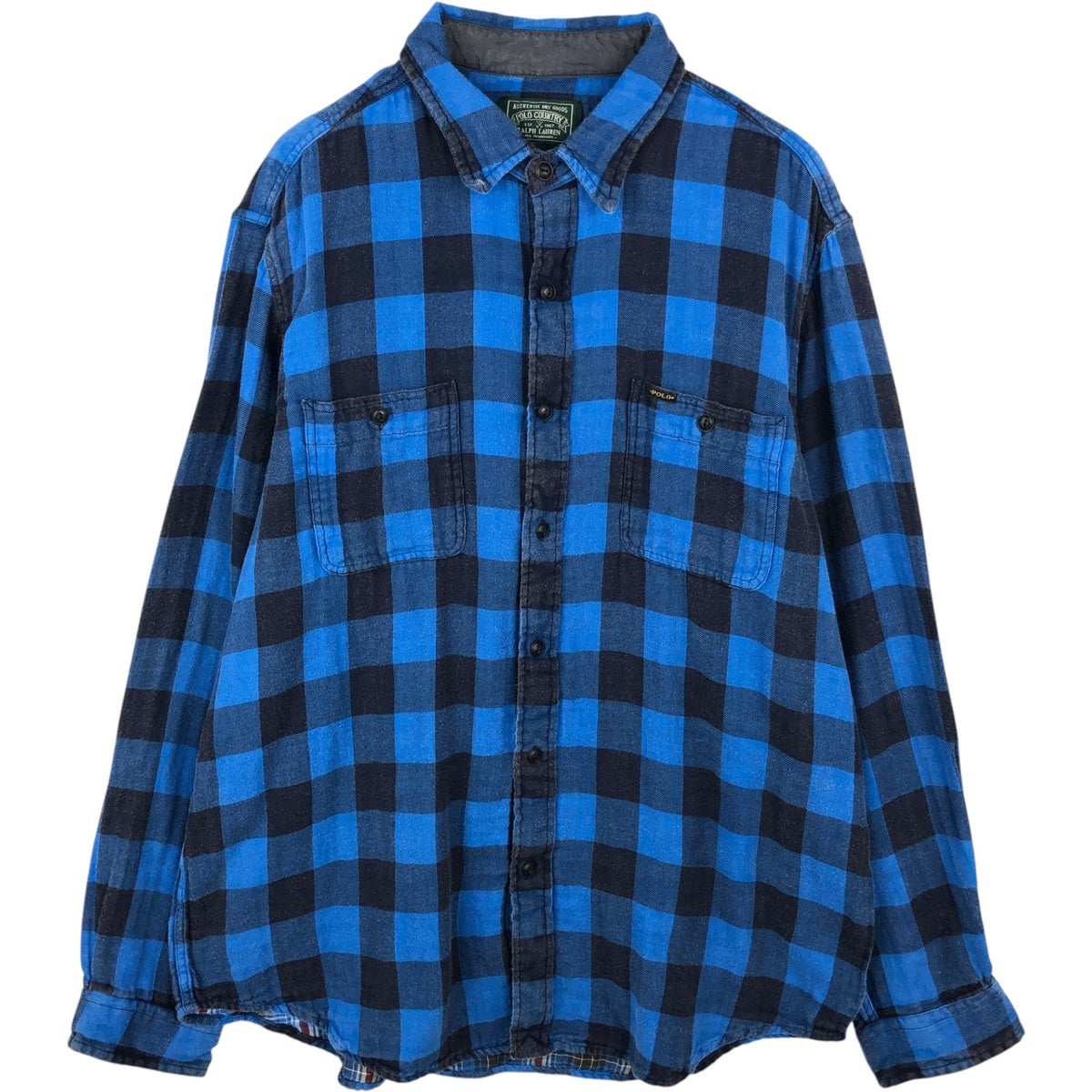 古着 ラルフローレン Ralph Lauren POLO COUNTRY ポロカントリー チェック柄 バッファローチェック 長袖 ライトネルチェックシャツ メンズXXL相当 レギュラーカラー/eaa647218 古着 ラルフローレン Ralph Lauren POLO COUNTRY ポロカントリー