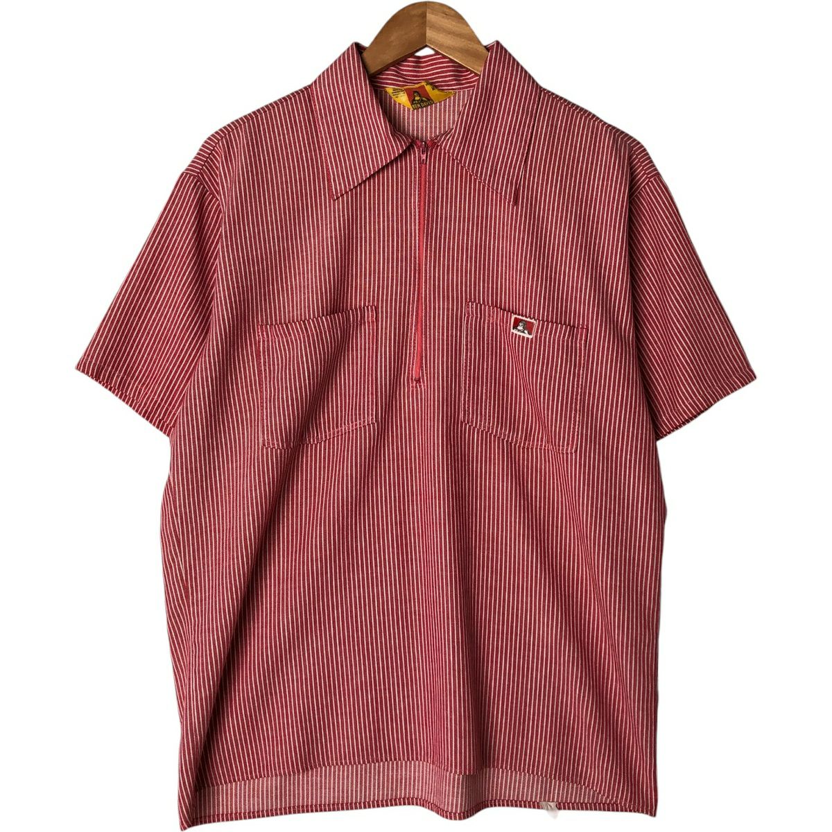 古着 90年代 ベンデイビス BEN DAVIS ハーフジップ 半袖 ワークシャツ