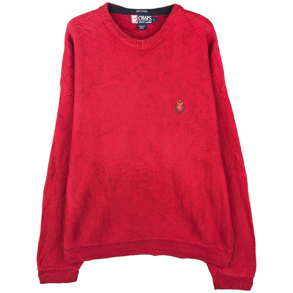 古着 ラルフローレン Ralph Lauren CHAPS チャップス Vネック コットン