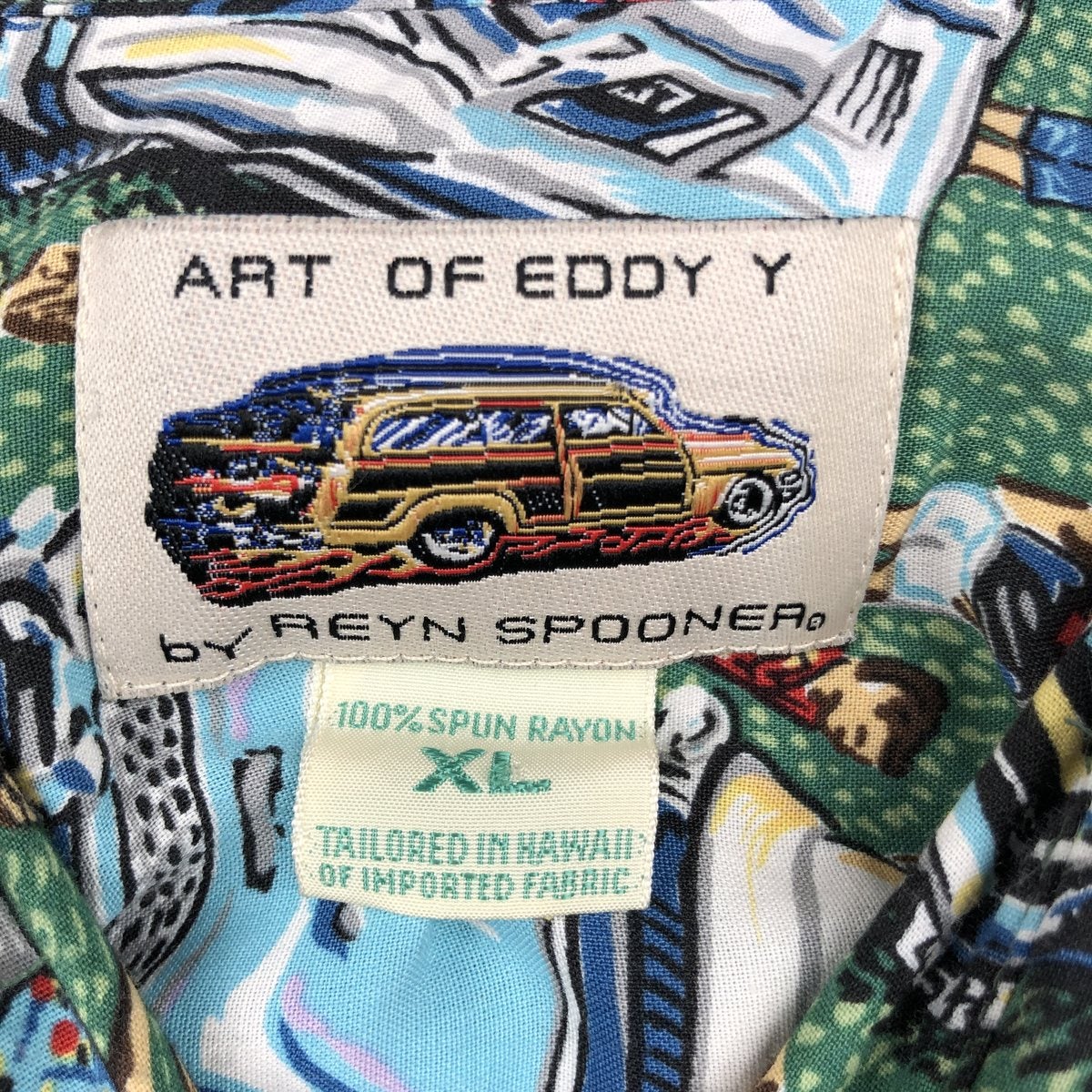 古着 レインスプーナー REYNSPOONER ART OF EDDY Y 総柄 レーヨン
