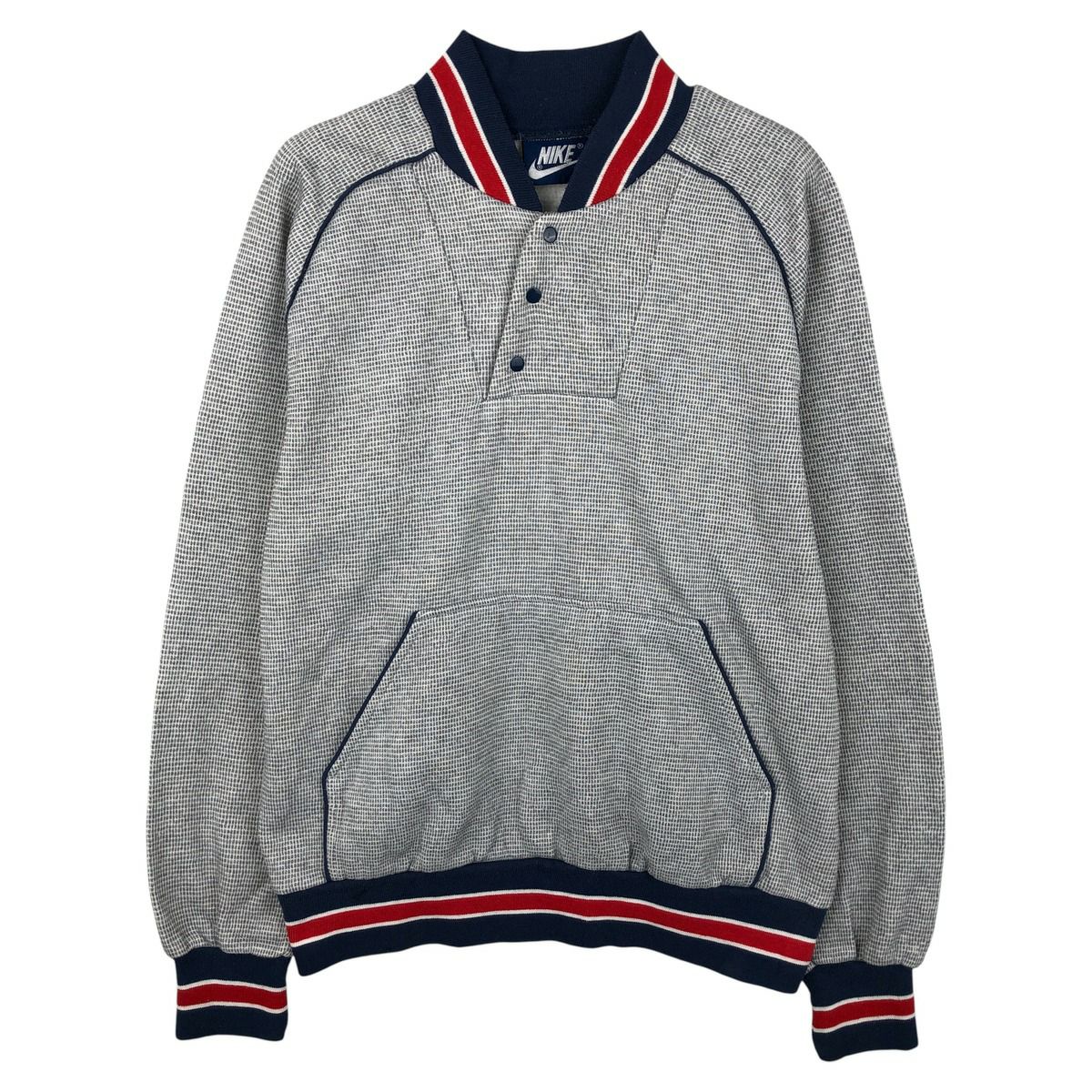 古着 80年代 ナイキ NIKE 紺タグ ハーフボタン スウェットシャツ
