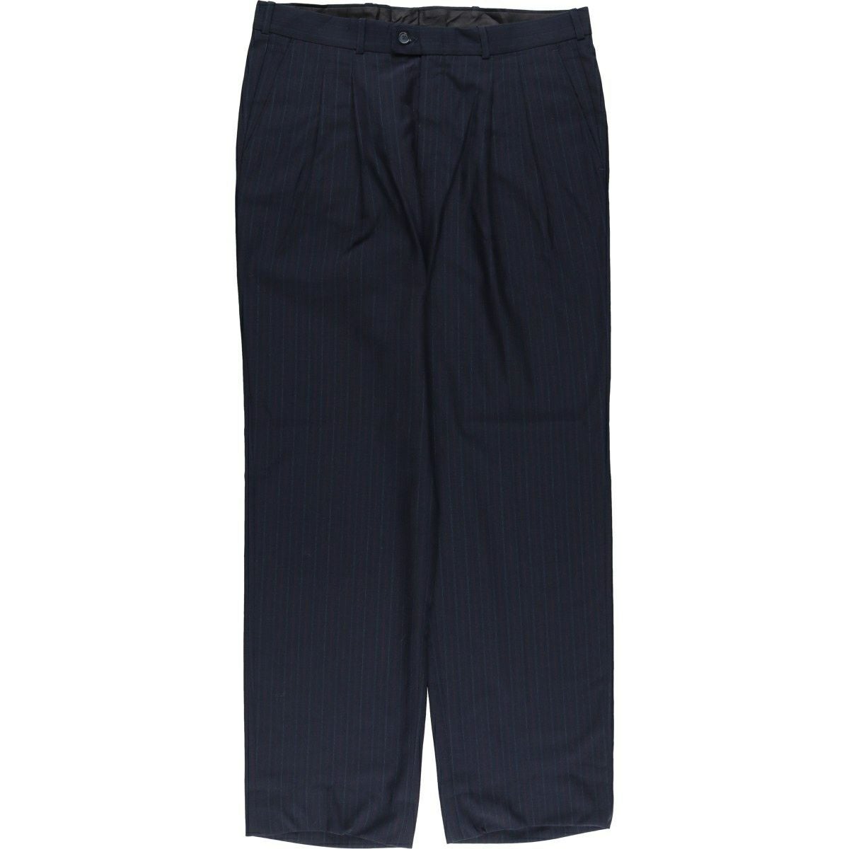 古着 Zanella チェック柄 ツータック スラックス ワイドパンツ