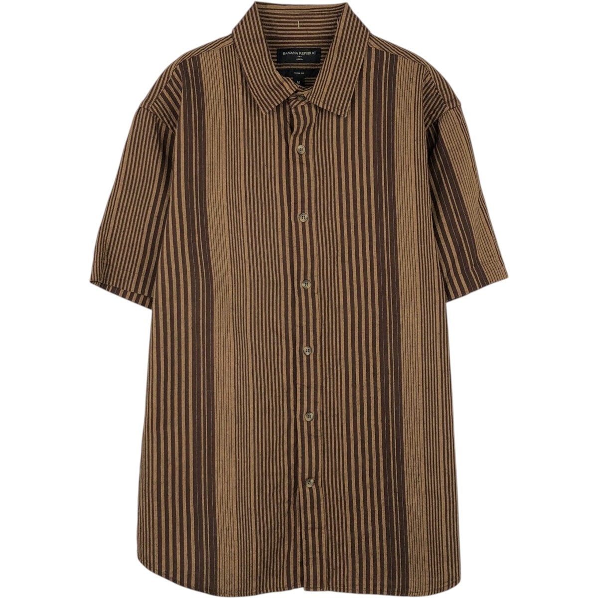 古着 00年代 バナナリパブリック BANANA REPUBLIC ストライプ柄 半袖