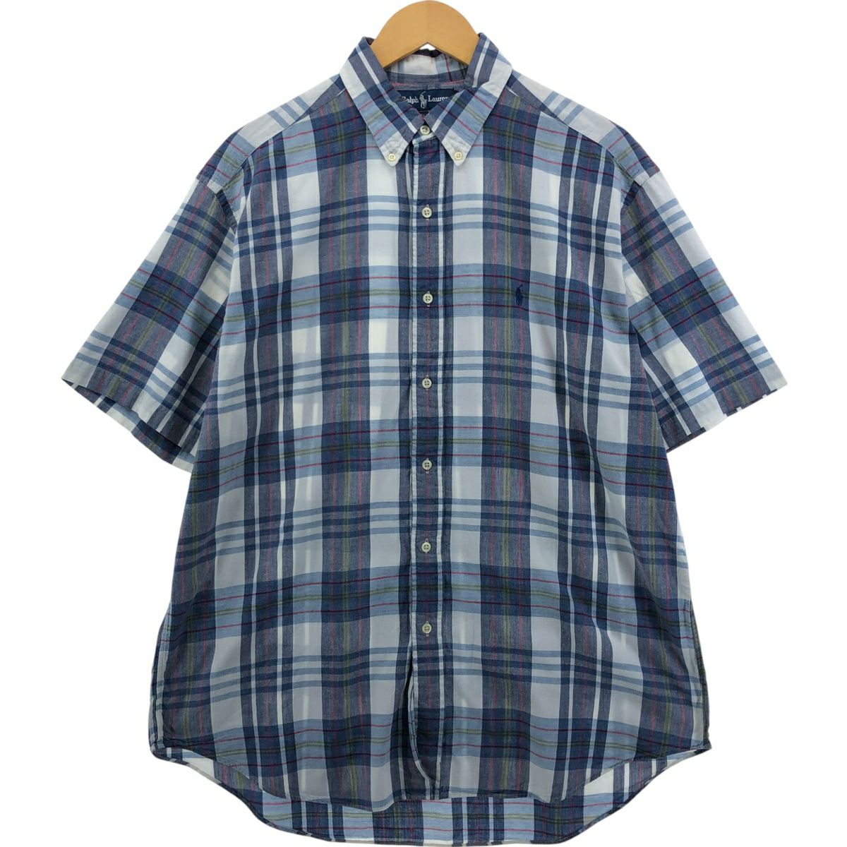古着 ラルフローレン Ralph Lauren BLAKE 半袖 ボタンダウン チェック