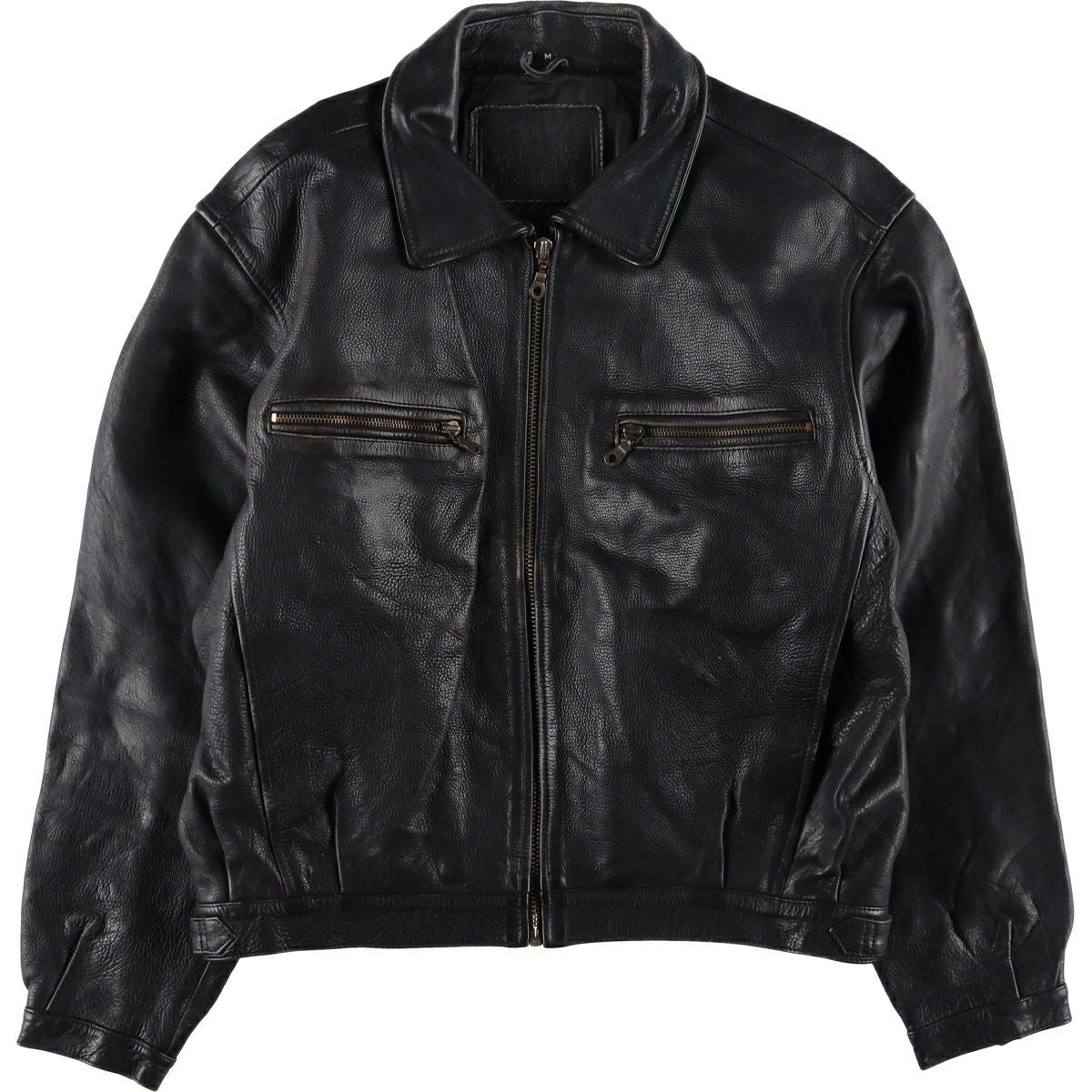 古着 WEATHERPROOF スイングトップタイプ レザーブルゾン メンズXL相当