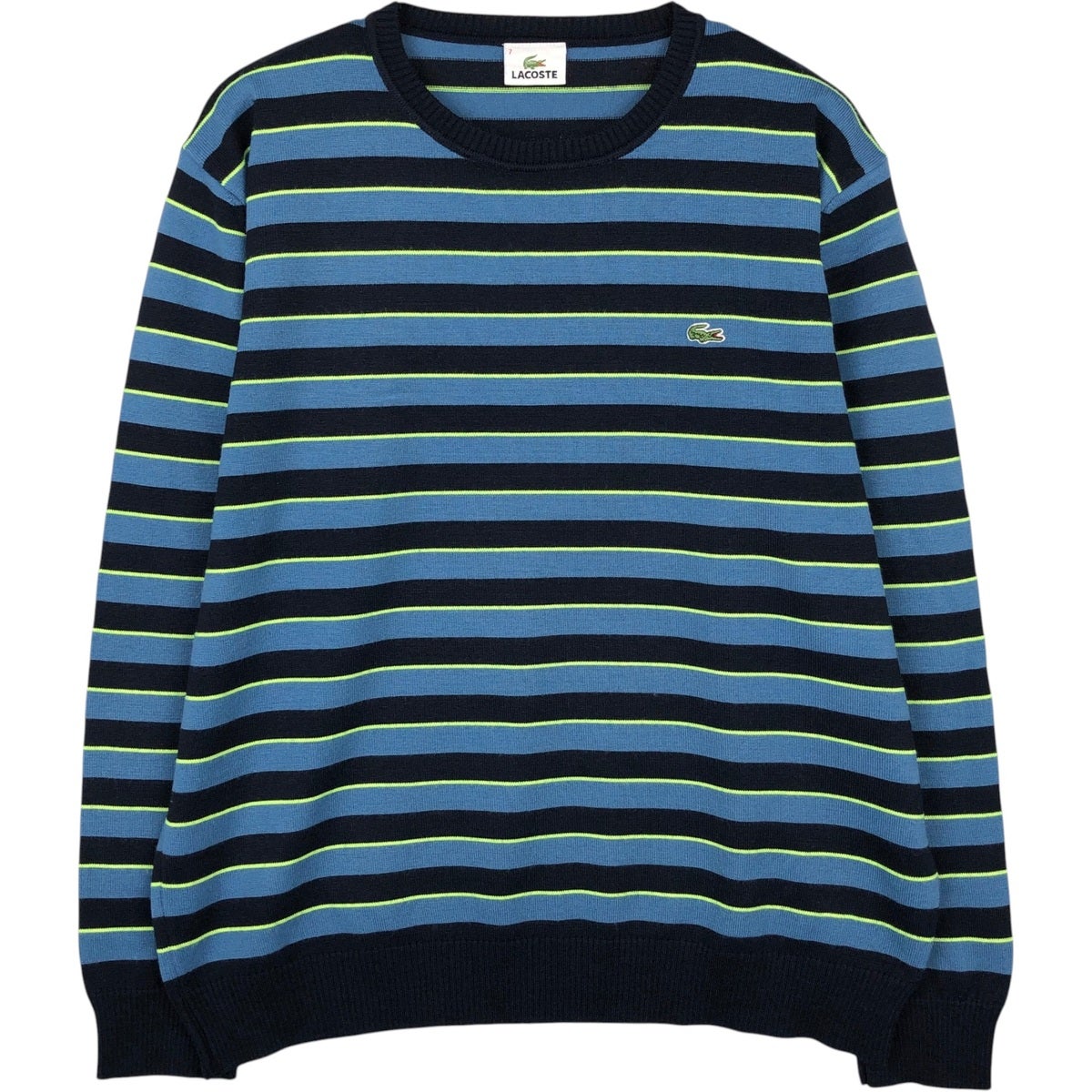 古着 ラコステ LACOSTE モックネック リブ編み アクリルニットセーター