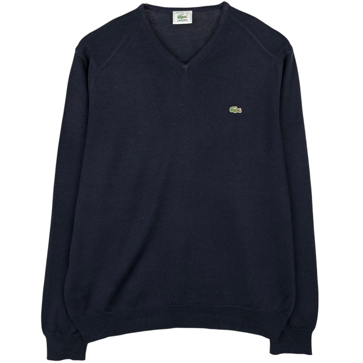 古着 ラコステ LACOSTE ワンポイント Vネック コットンニットセーター スペイン製 メンズL相当/eaa645909 古着 ラコステ LACOSTE ワンポイント Vネック コットンニットセーター