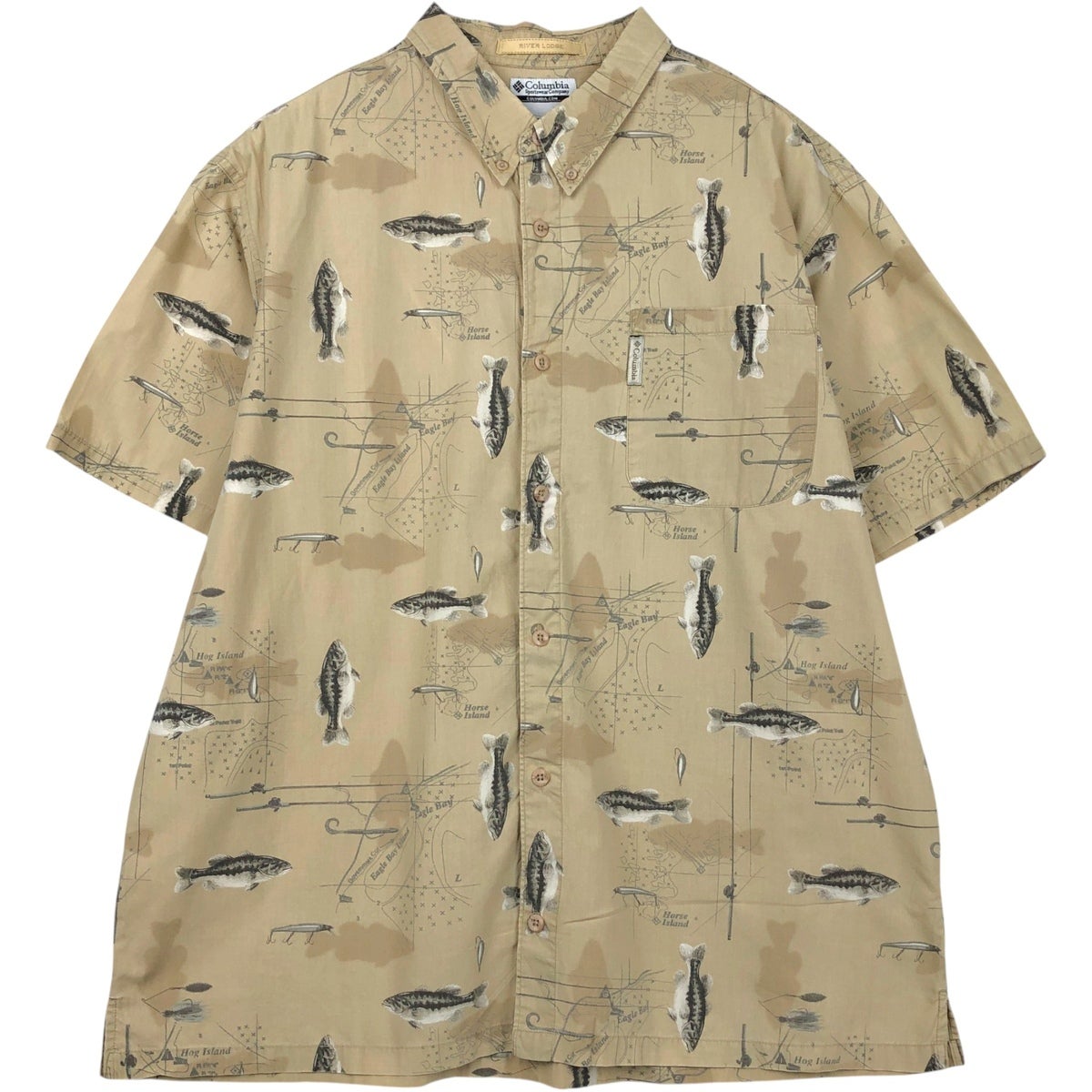 patagonia パタロハ アロハシャツ ブラウン 半袖 開襟シャツビンテージ 古着 00年代 パタゴニア Patagonia pataloha パタロハ 52571S0 総柄