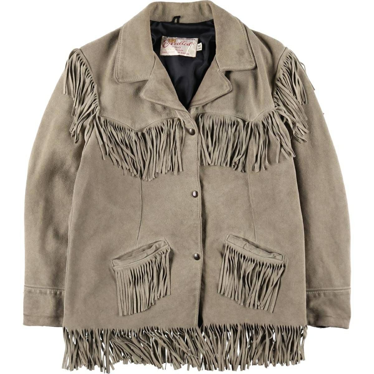 古着 70～80年代 excelled フリンジ付き スエードレザージャケット USA