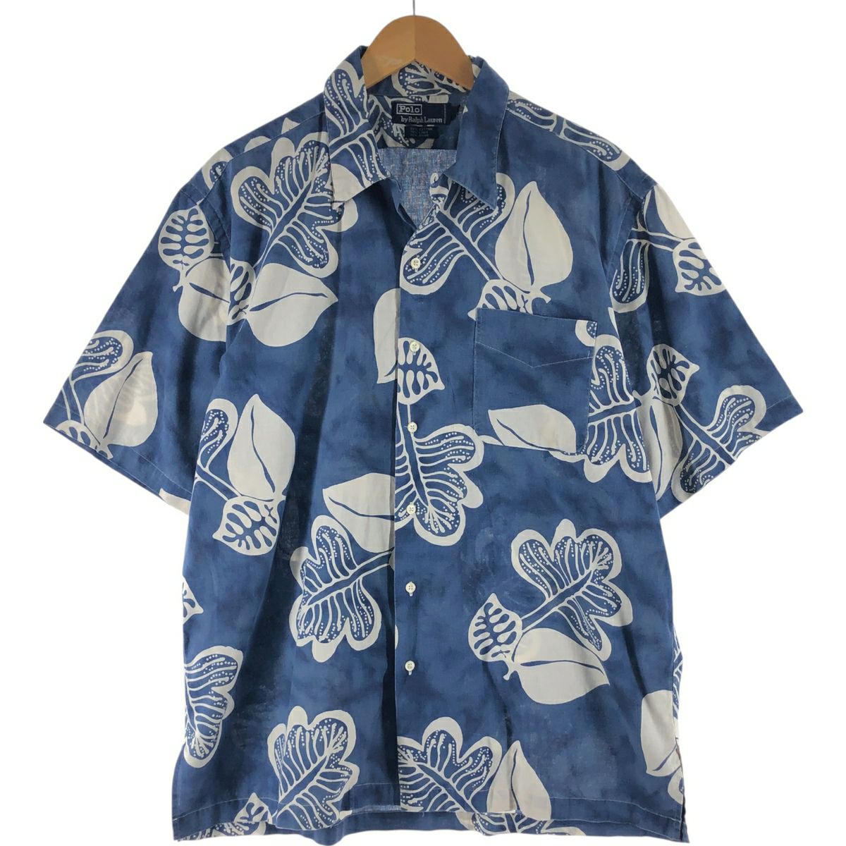 古着 ラルフローレン POLO by Ralph Lauren 総柄 リーフ柄 オープン