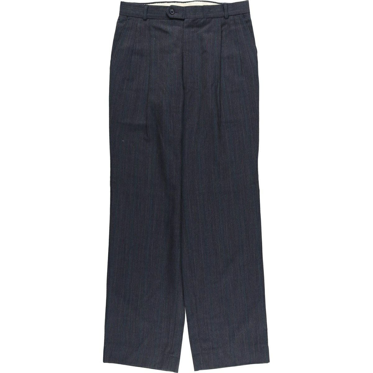 古着 Zanella チェック柄 ツータック スラックス ワイドパンツ