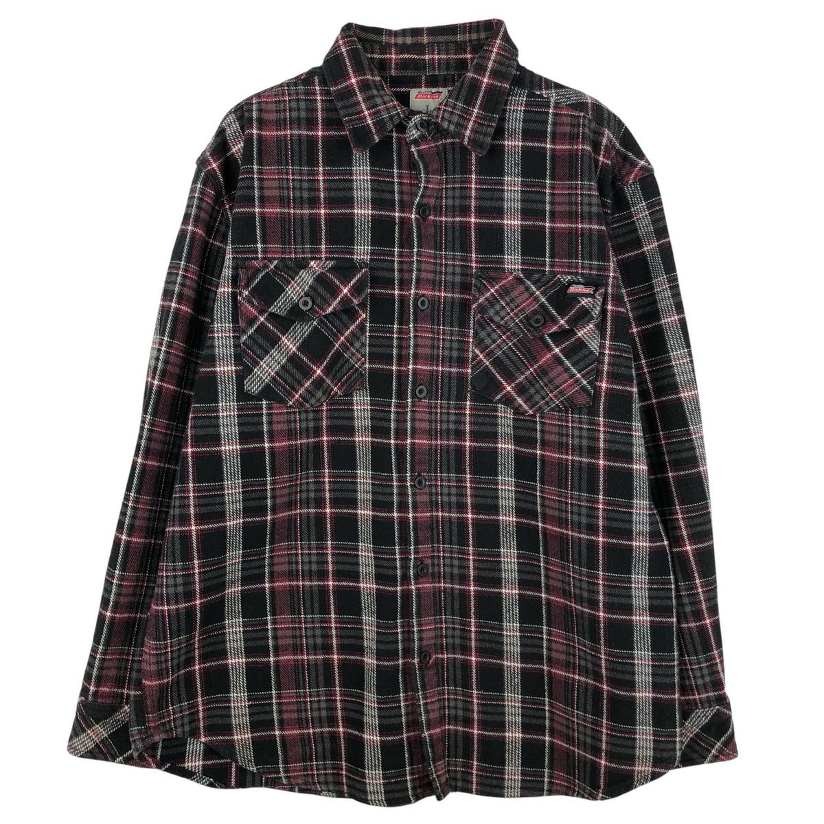古着 ディッキーズ Dickies 長袖 フランネルチェックシャツ メンズS