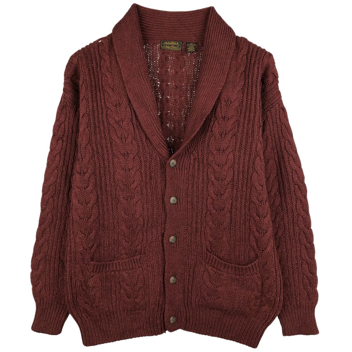 古着 80～90年代 エディーバウアー Eddie Bauer 黒タグ ショールカラー