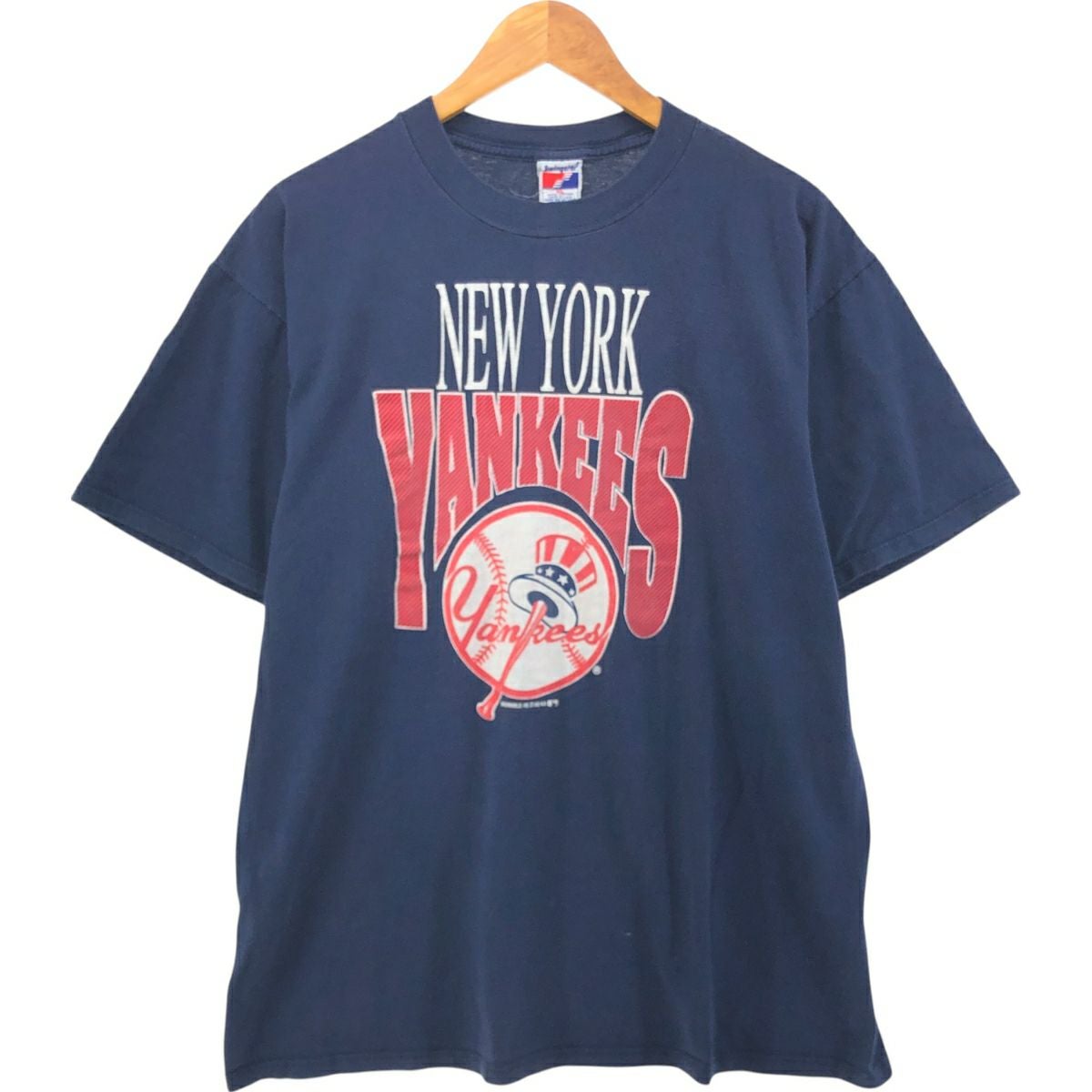 古着 MLB NEW YORK YANKEES ニューヨークヤンキース スポーツプリントTシャツ レディースL相当 ヴィンテージ/eaa635573 古着 MLB NEW YORK YANKEES ニューヨークヤンキース スポーツプリントT