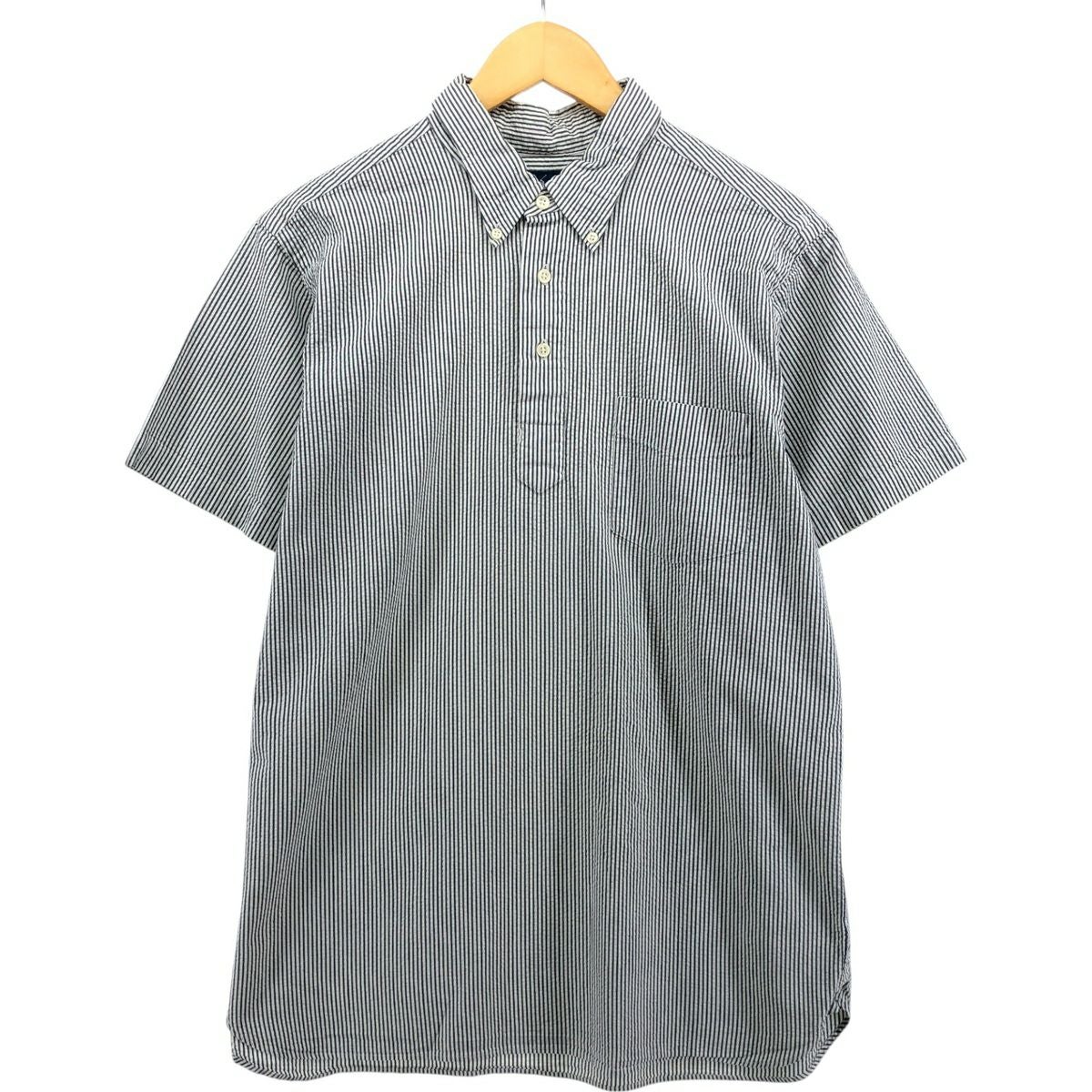 【新品】ポロラルフローレン 半袖シャツ メンズ ボタンダウン ストライプ L 古着 ラルフローレン Ralph Lauren シアサッカー 半袖 ボタンダウン
