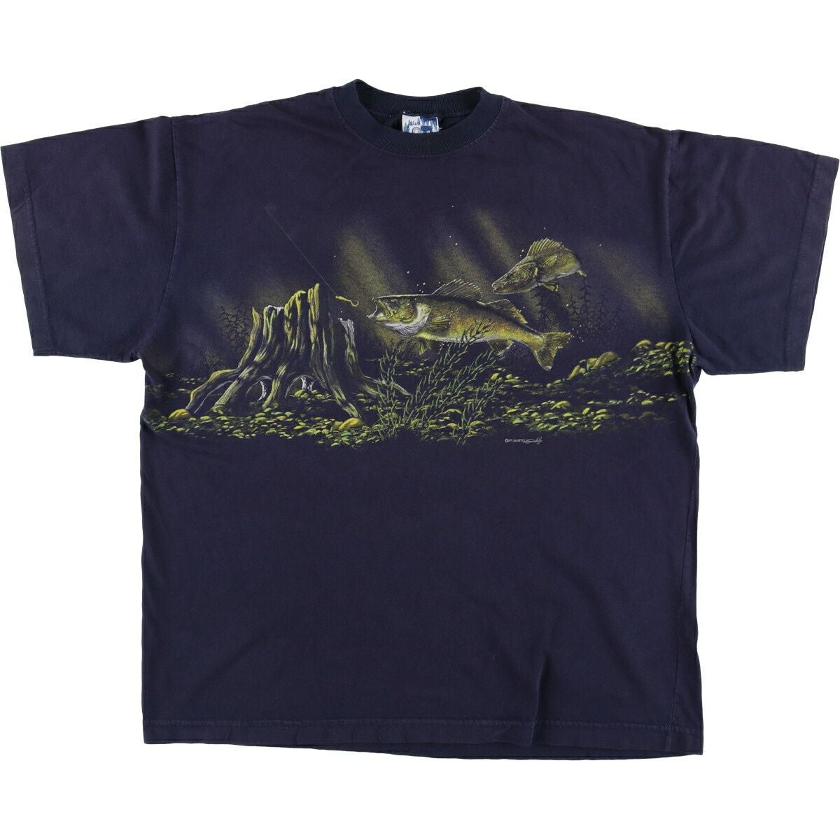 古着 90年代 ART UNLIMITED 魚柄 アニマルTシャツ メンズXL相当