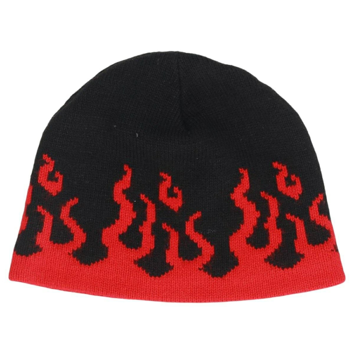 古着 LAKE FOREST KNITS ファイヤーパターン ニット帽 ビーニー USA製