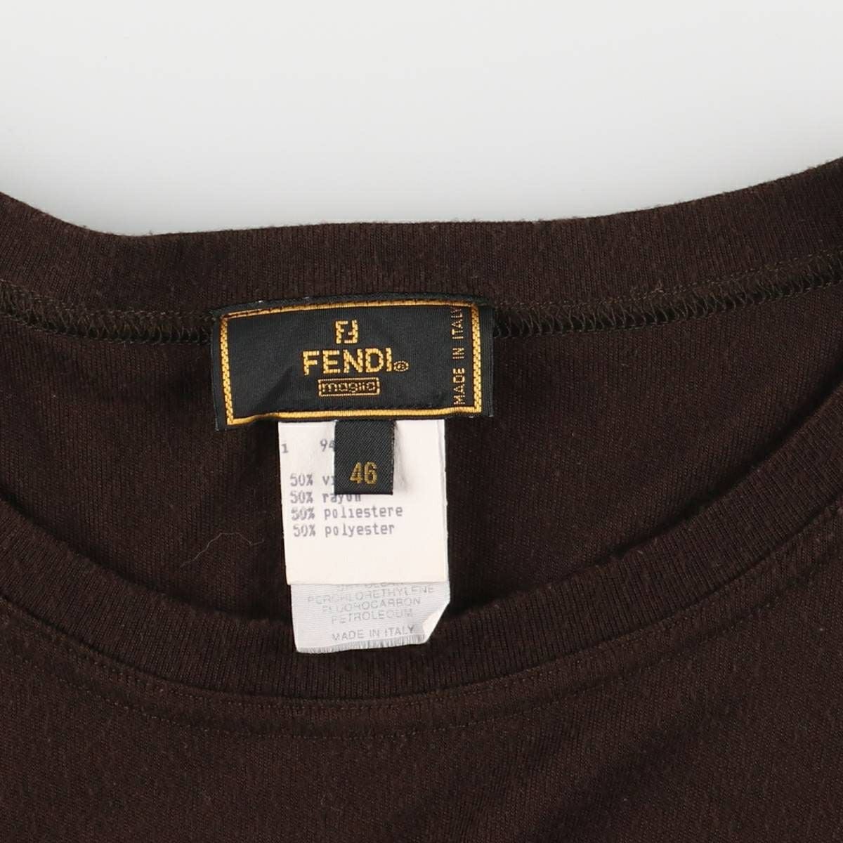 古着 90年代 フェンディ FENDI ロングTシャツ ロンT イタリア製 メンズ