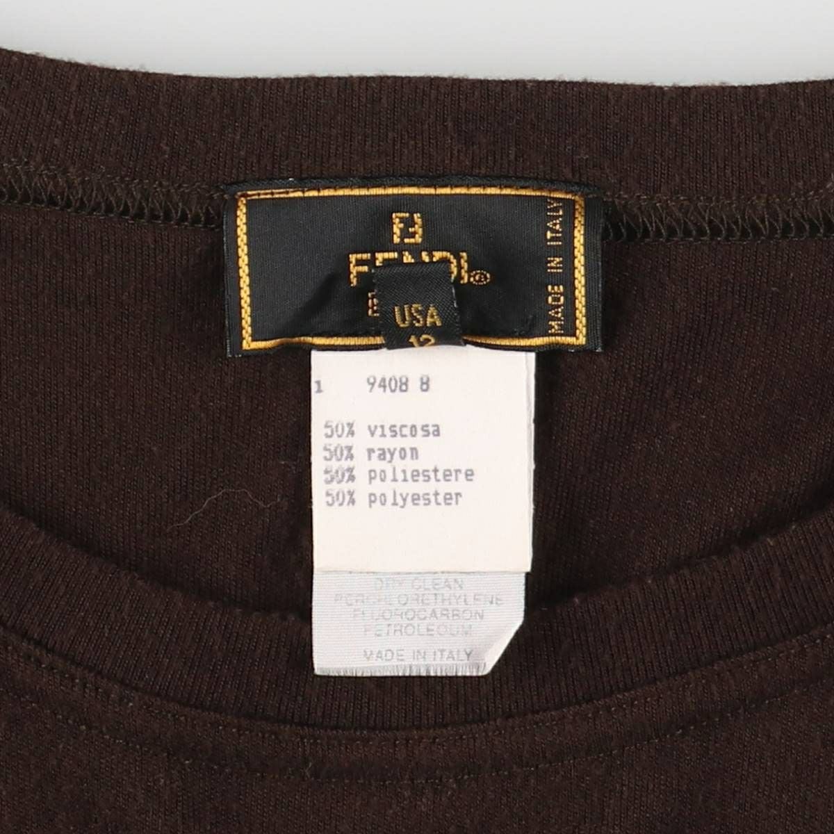 古着 90年代 フェンディ FENDI ロングTシャツ ロンT イタリア製 メンズ