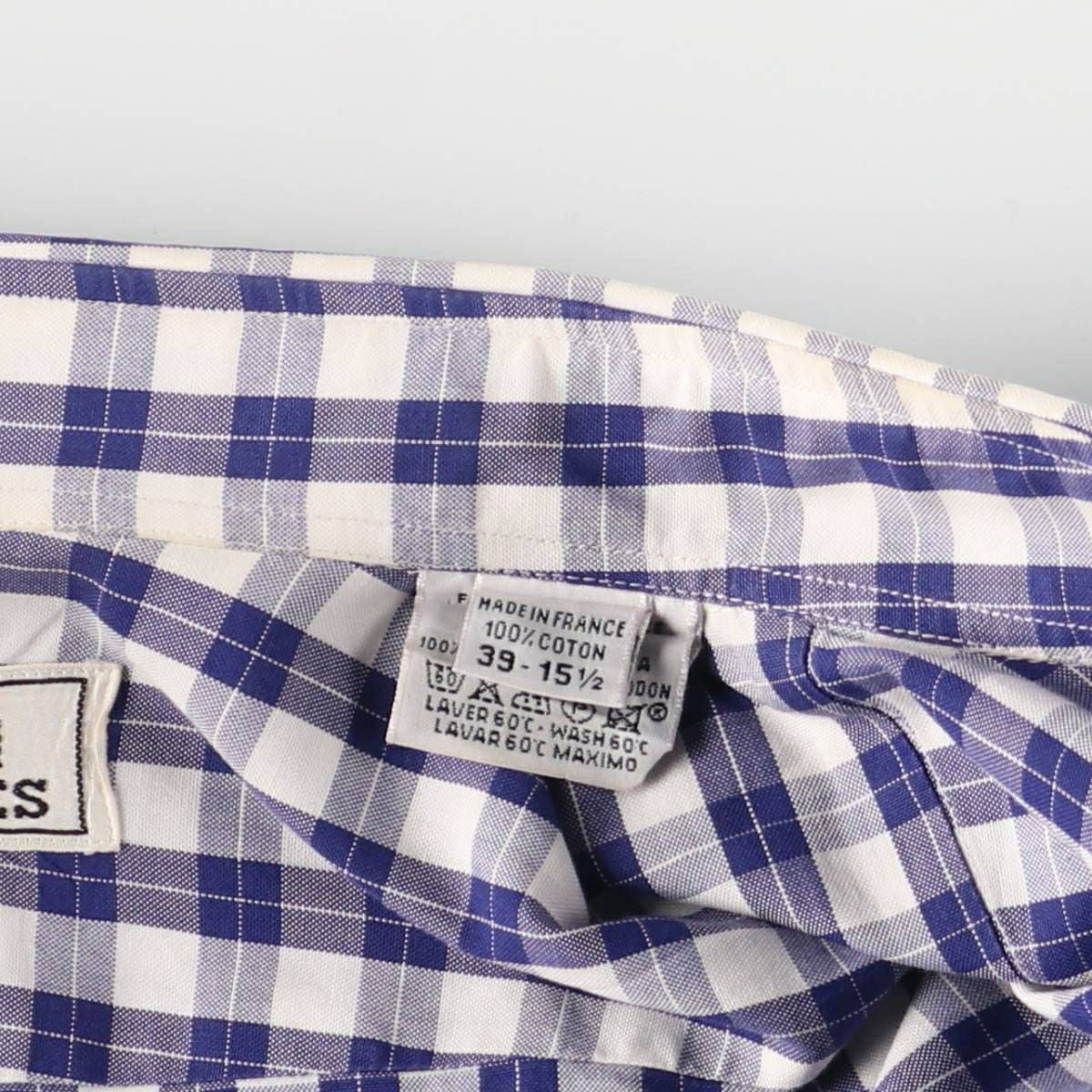 古着 90年代 エルメス HERMES 隠しボタンダウン 長袖 ボタンダウン