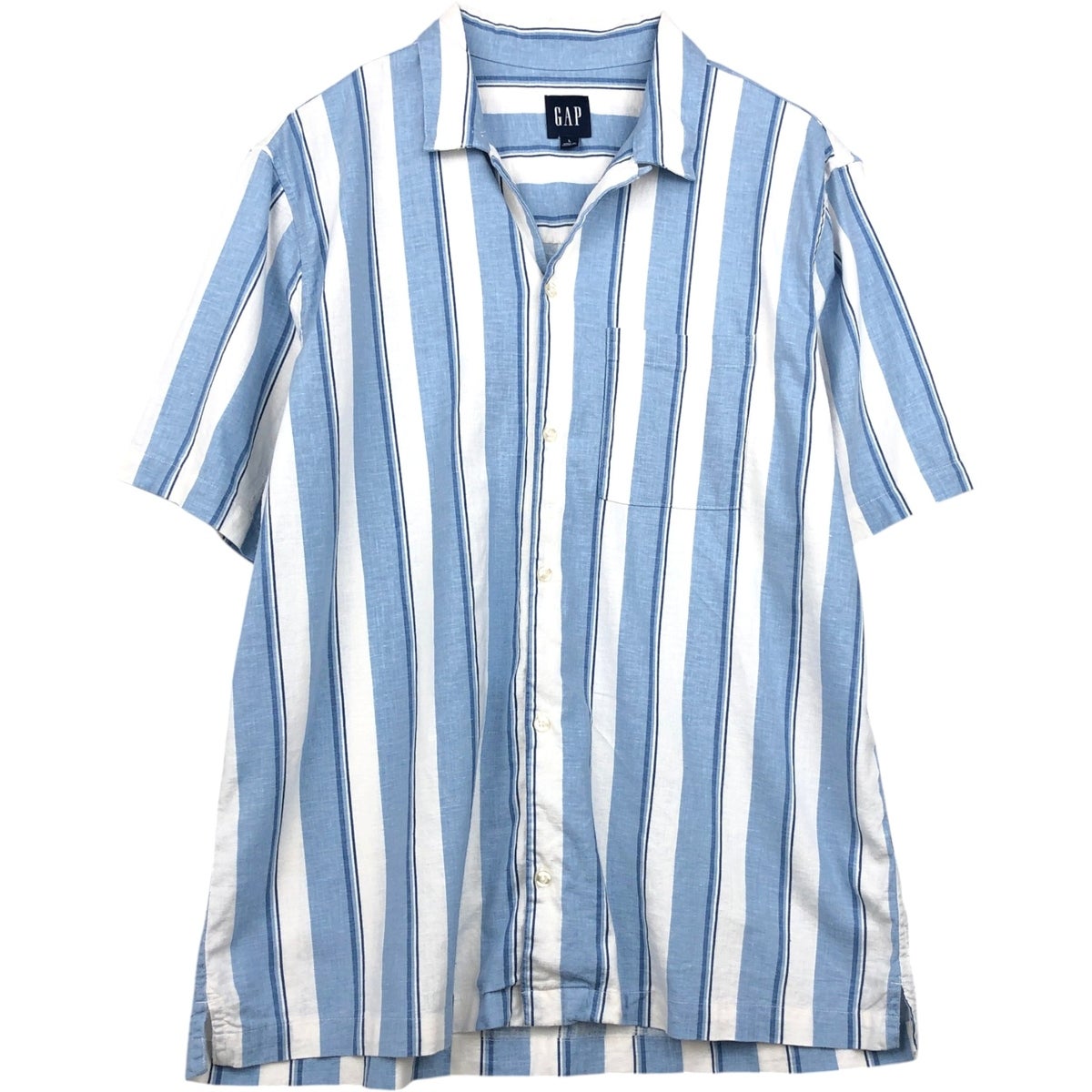 古着 00年代 ギャップ GAP MADE WITH LINEN 半袖 オープンカラー