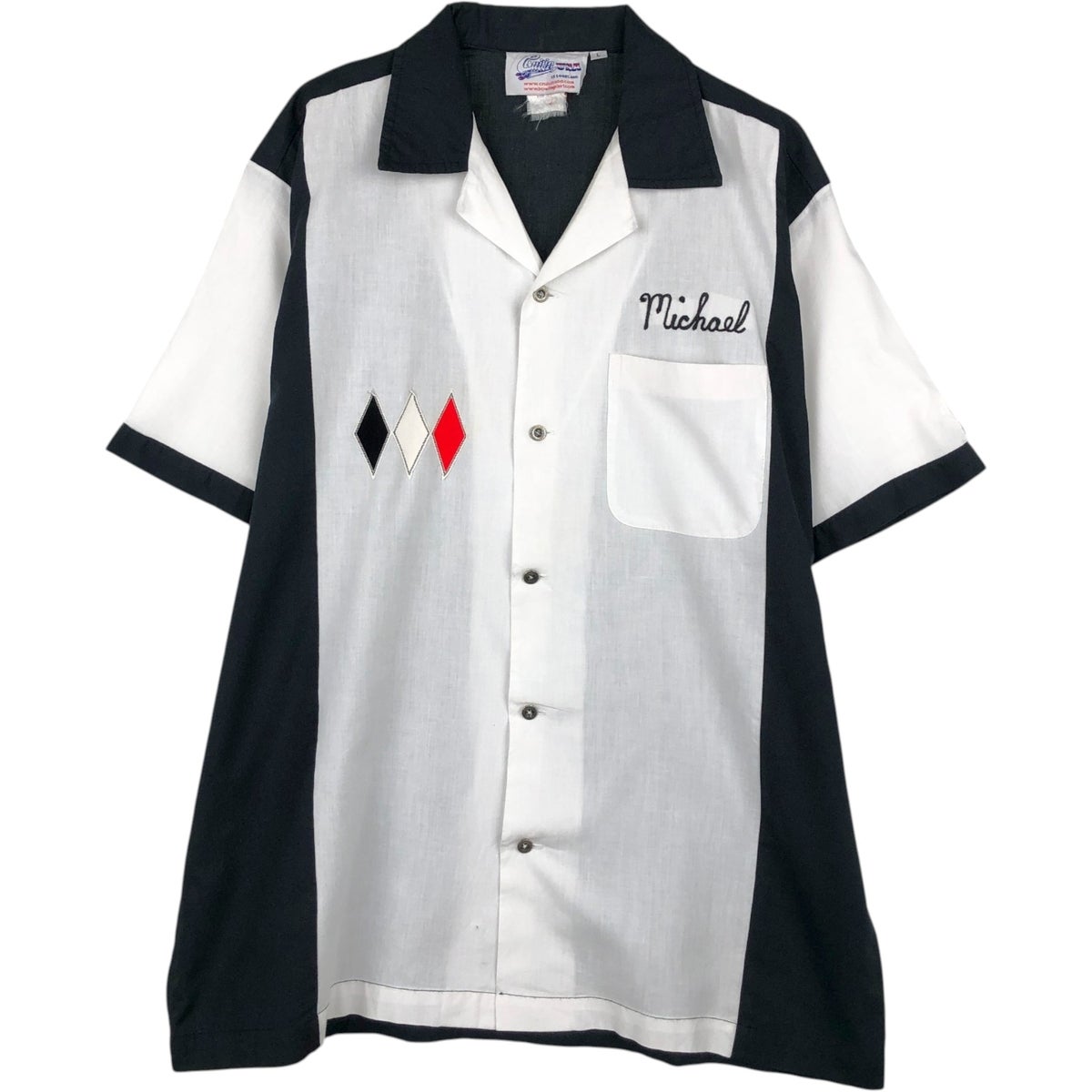古着 California BOWLING SHIRT CO. オープンカラー 半袖 ボウリングシャツ ボックスシャツ メンズM相当 ヴィンテージ/eaa645334 古着 California BOWLING SHIRT CO. オープンカラー 半袖 ボウリング