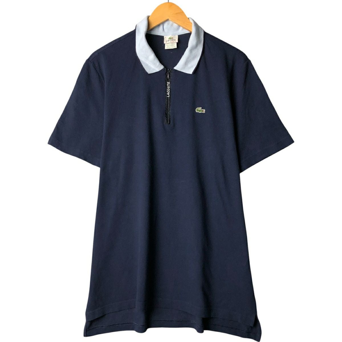 古着 ラコステ LACOSTE SPORT 襟付き ハーフジップ 半袖 ポロシャツ