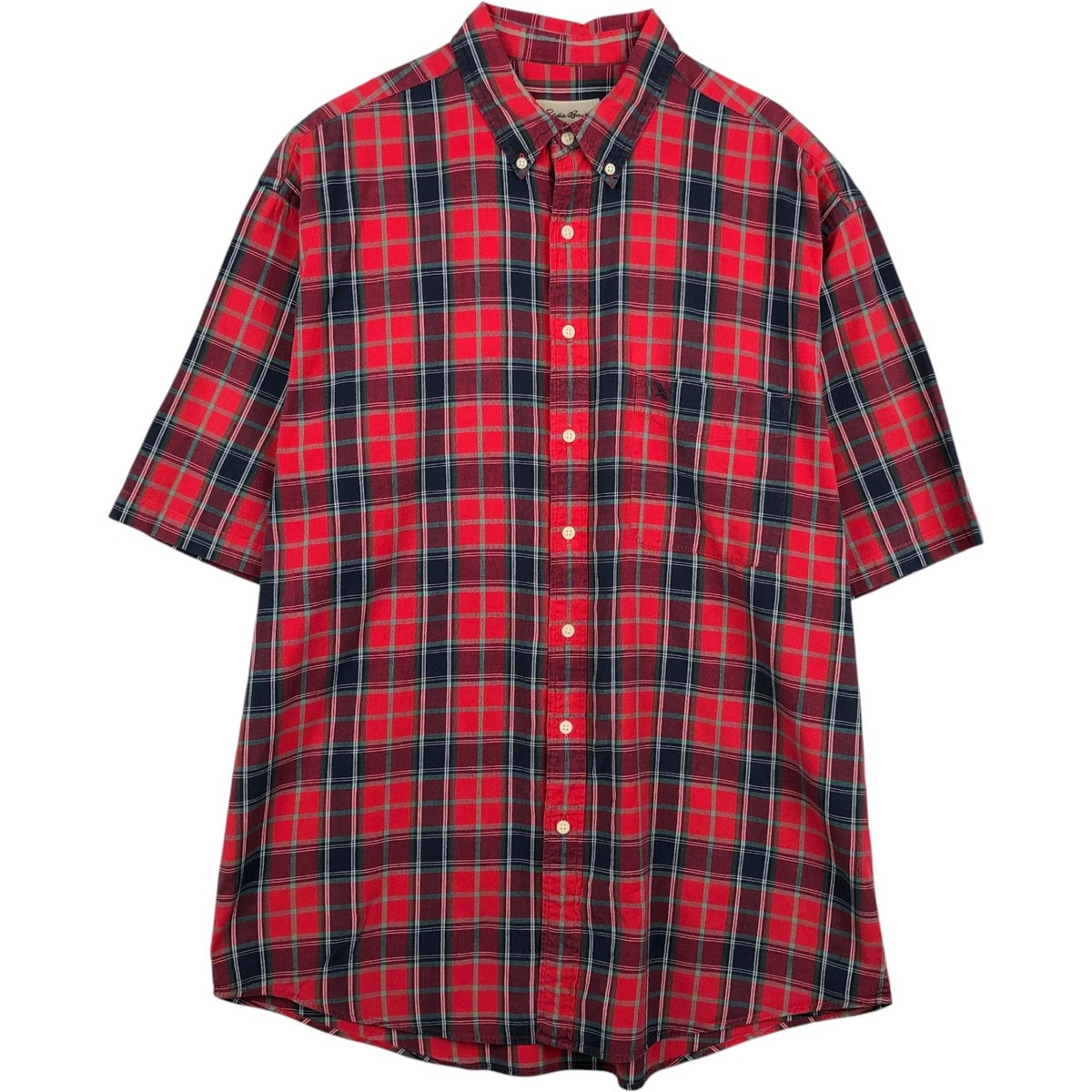 古着 エディーバウアー Eddie Bauer 半袖 ボタンダウン チェックシャツ