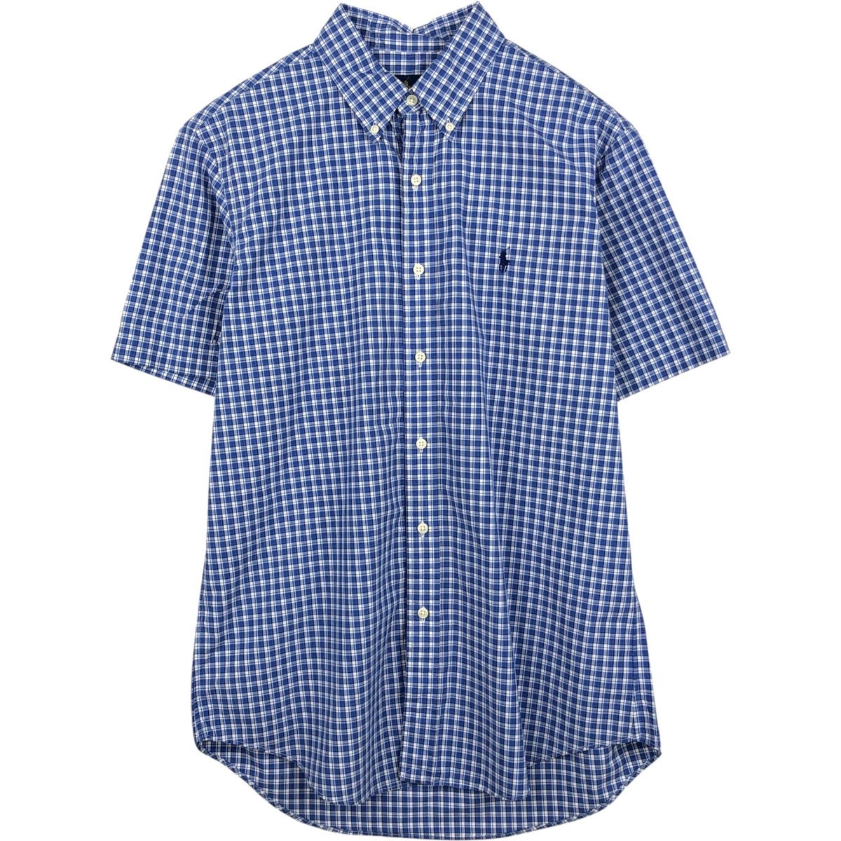 古着 ラルフローレン Ralph Lauren パッチワーク 半袖 ボタンダウン