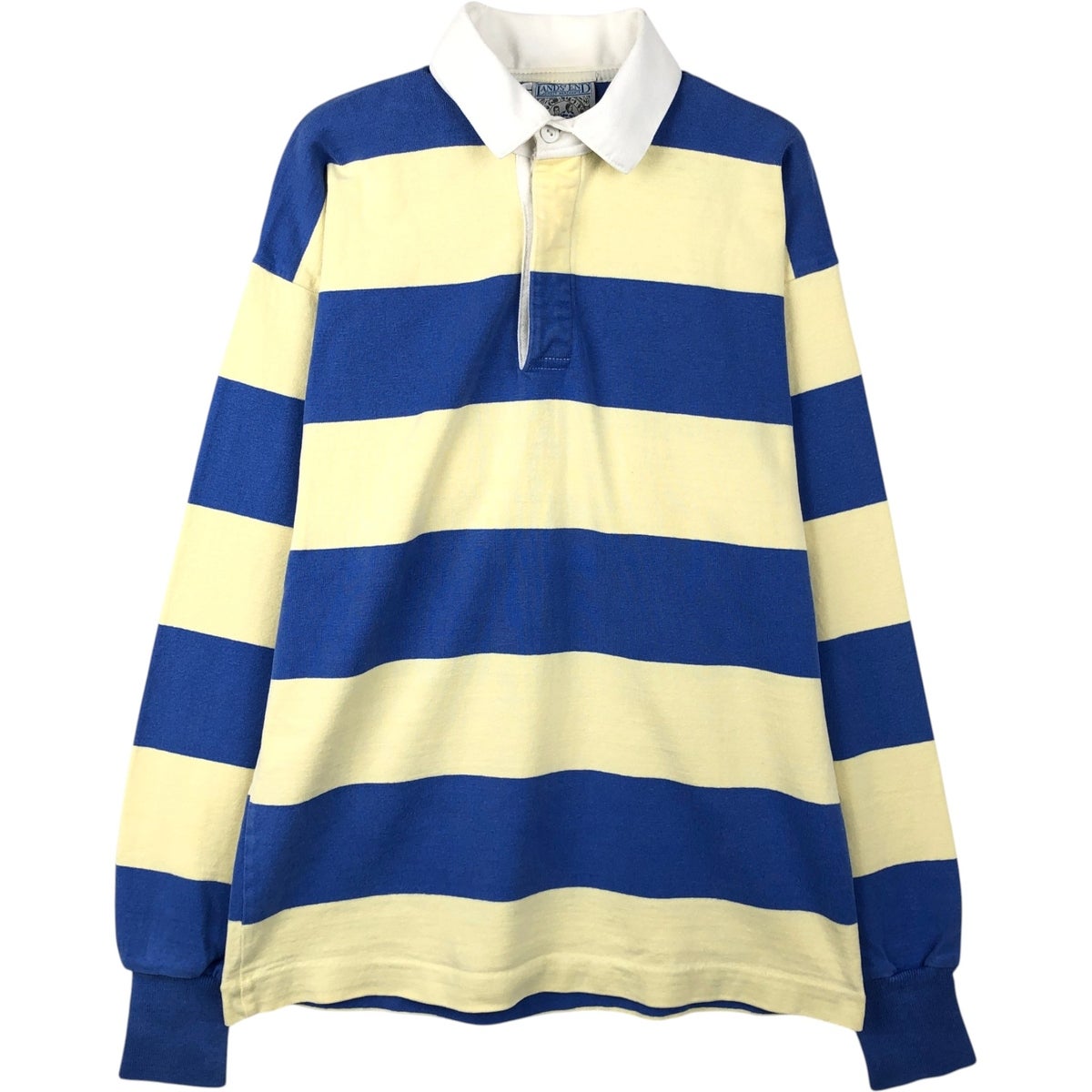 古着 90年代 ランズエンド LANDS END 長袖 ラガーシャツ USA製 メンズL