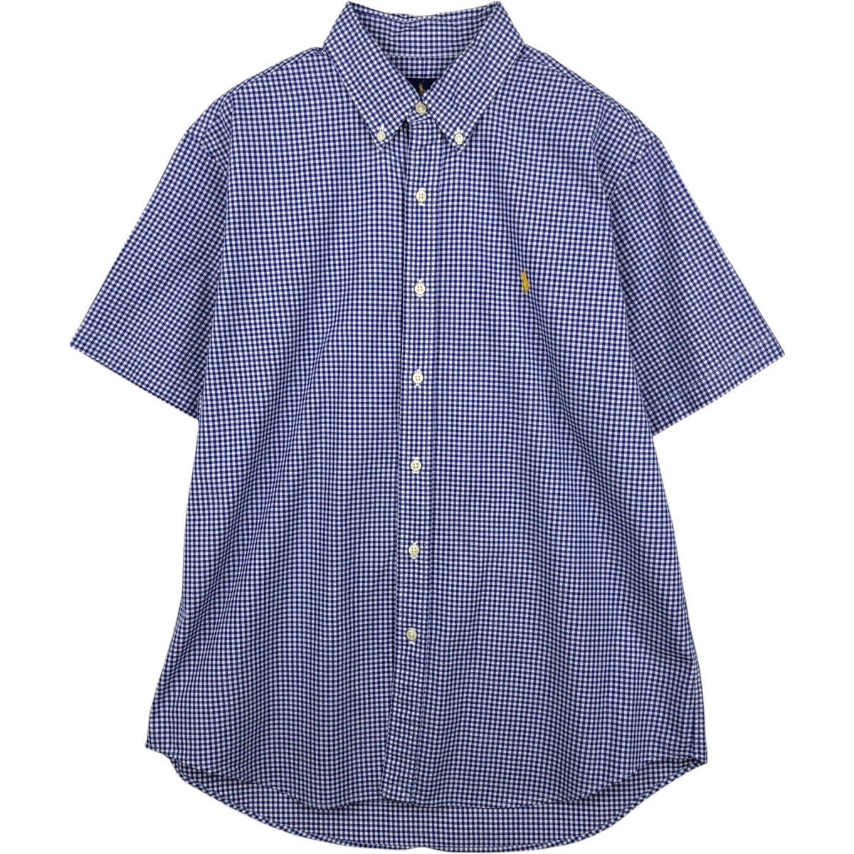 古着 ラルフローレン Ralph Lauren マドラスチェック 半袖 ボタン