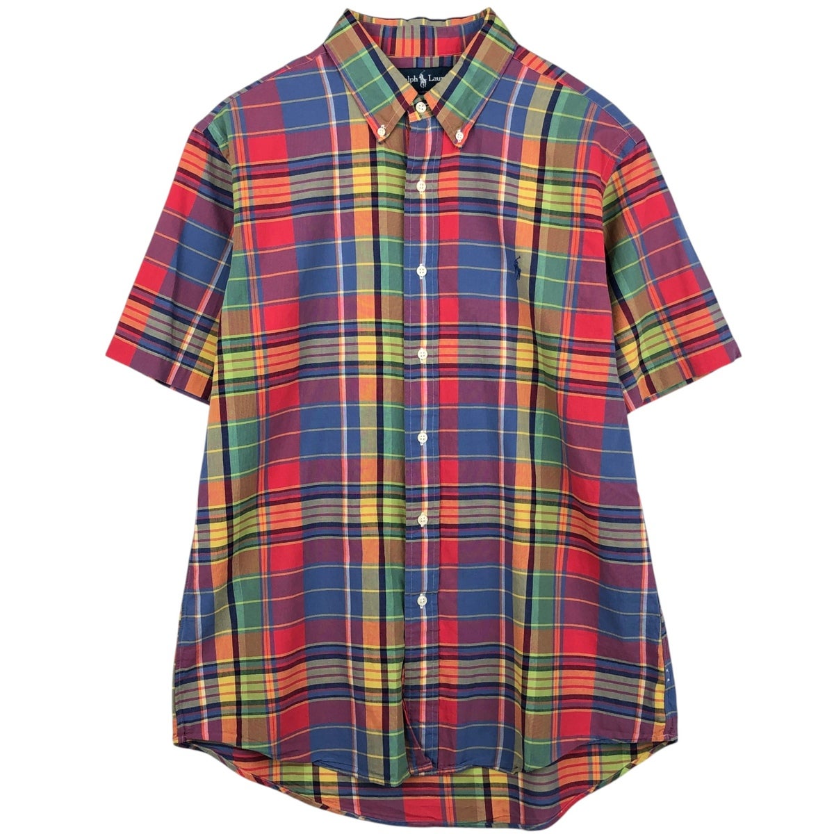 古着 ラルフローレン Ralph Lauren CUSTOM FIT パッチワーク 半袖